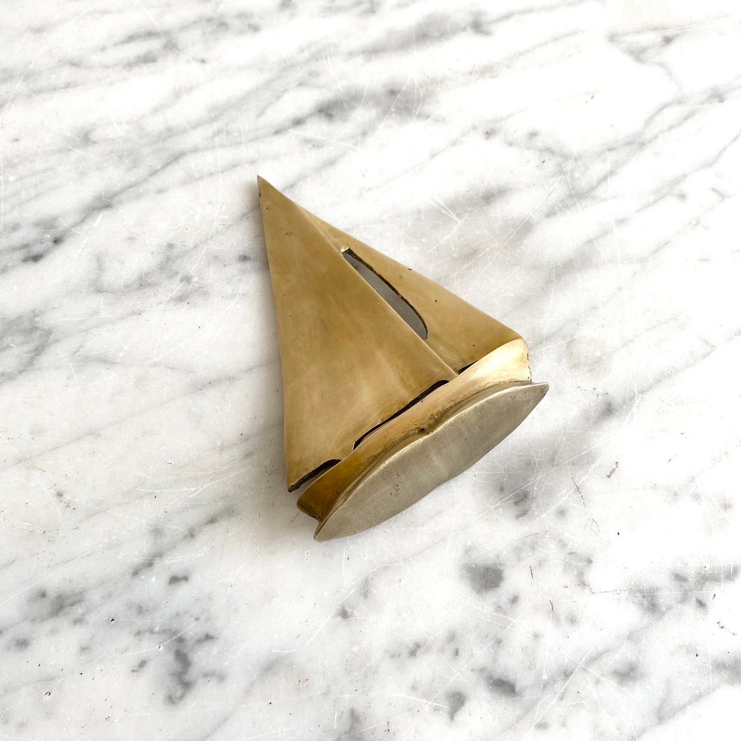 Vintage Brass Sailboat, 4"