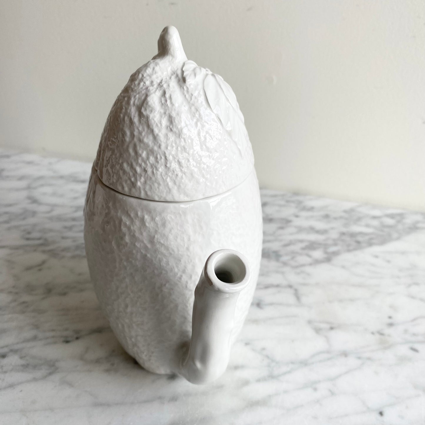 Vintage White Ceramic “Lemon” Teapot