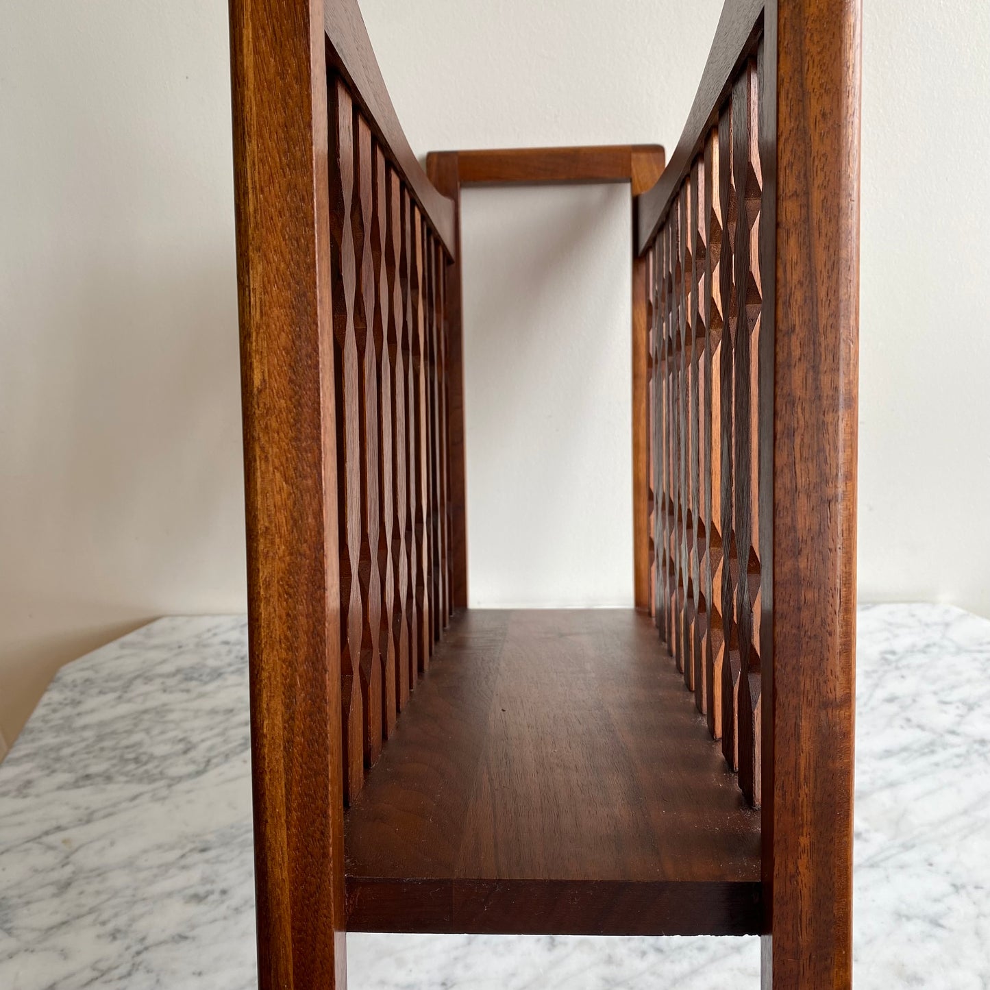 1960's Walnut Magazine Rack, Arthur Umanoff