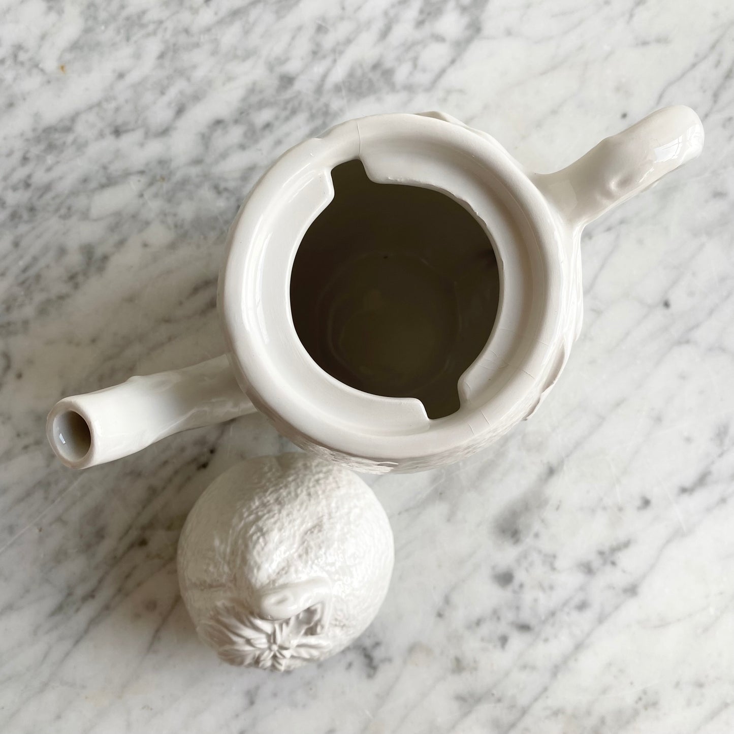 Vintage White Ceramic “Lemon” Teapot