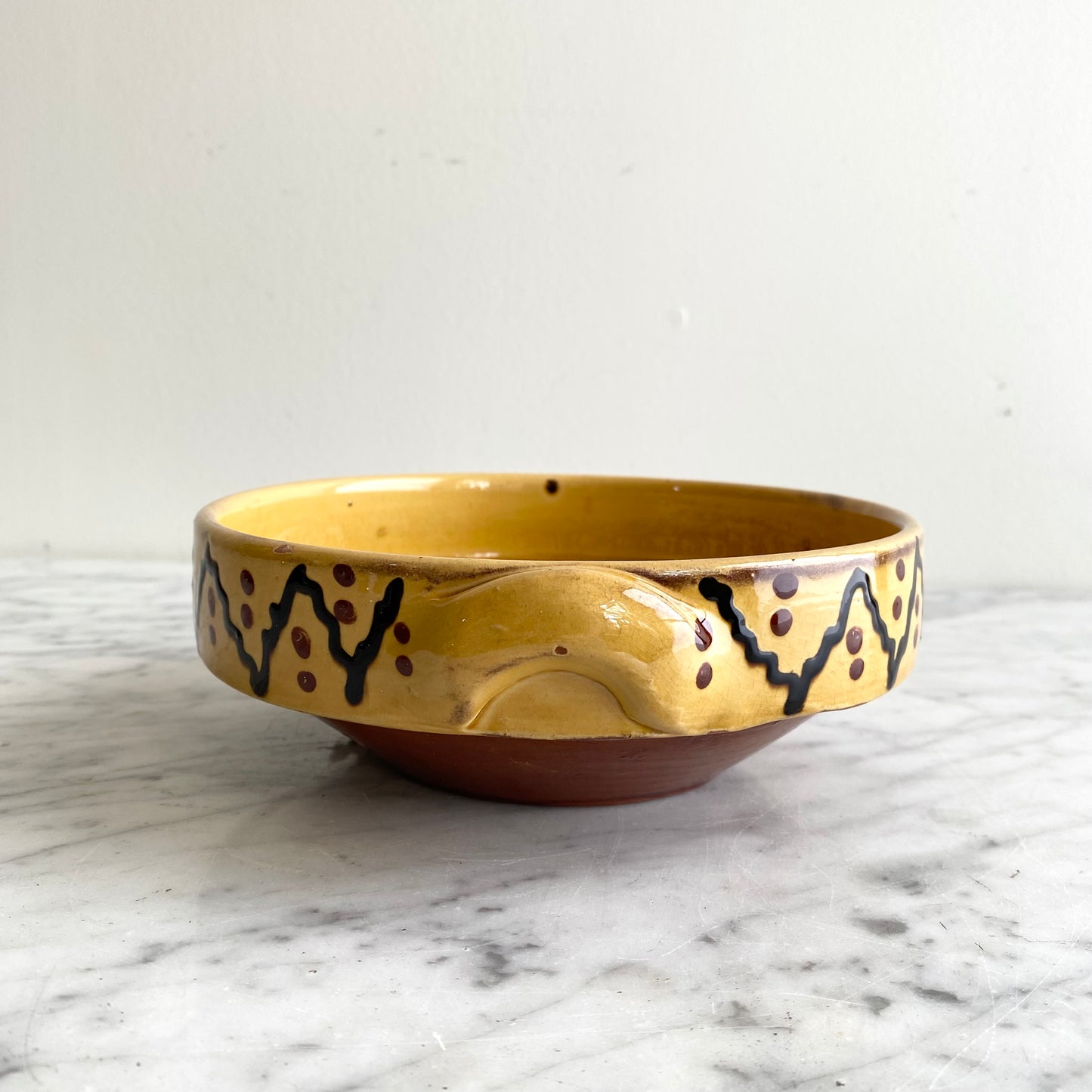 Vintage Hungarian Folk Art Bowl, 7"