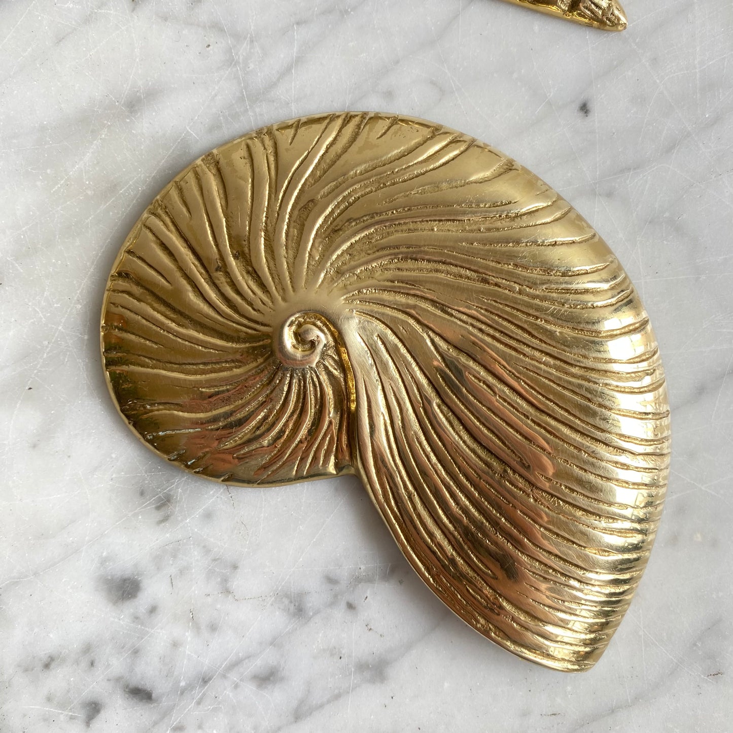 Trio of Vintage Brass Seashells