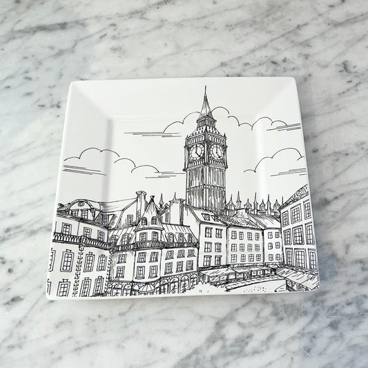 Found Graphic “Big Ben” Decorative Plate