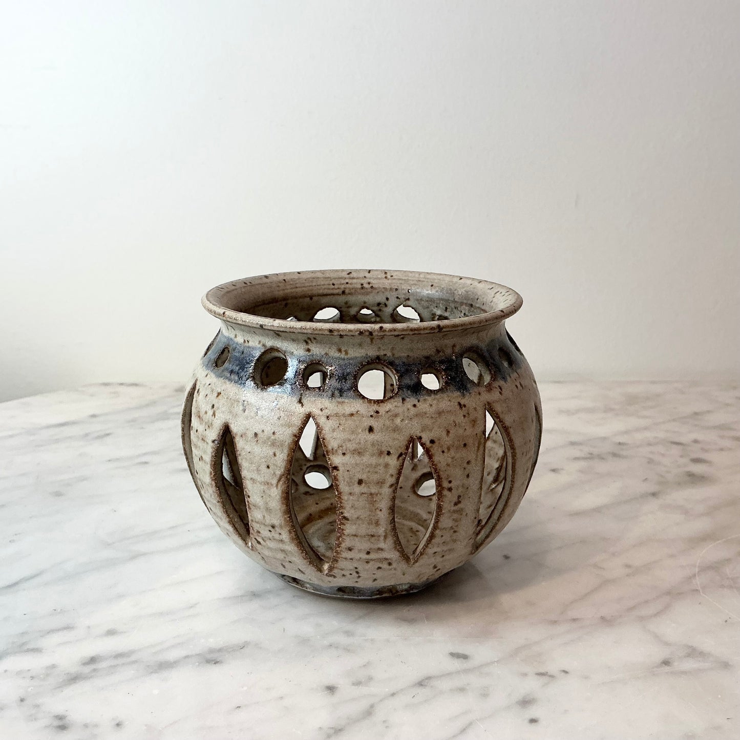 Vintage Stoneware Candle Lantern