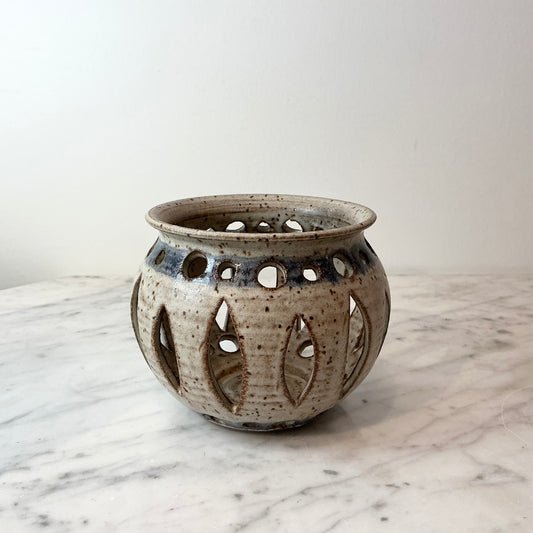 Vintage Stoneware Candle Lantern