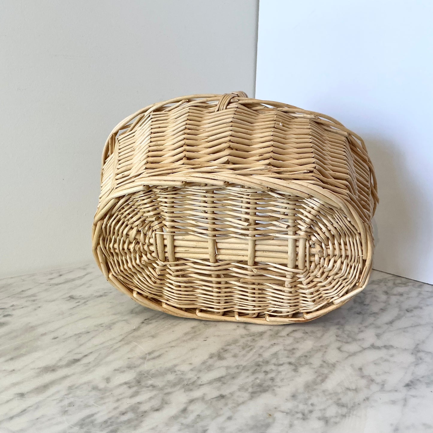 Petite Vintage Wicker Basket with Handle