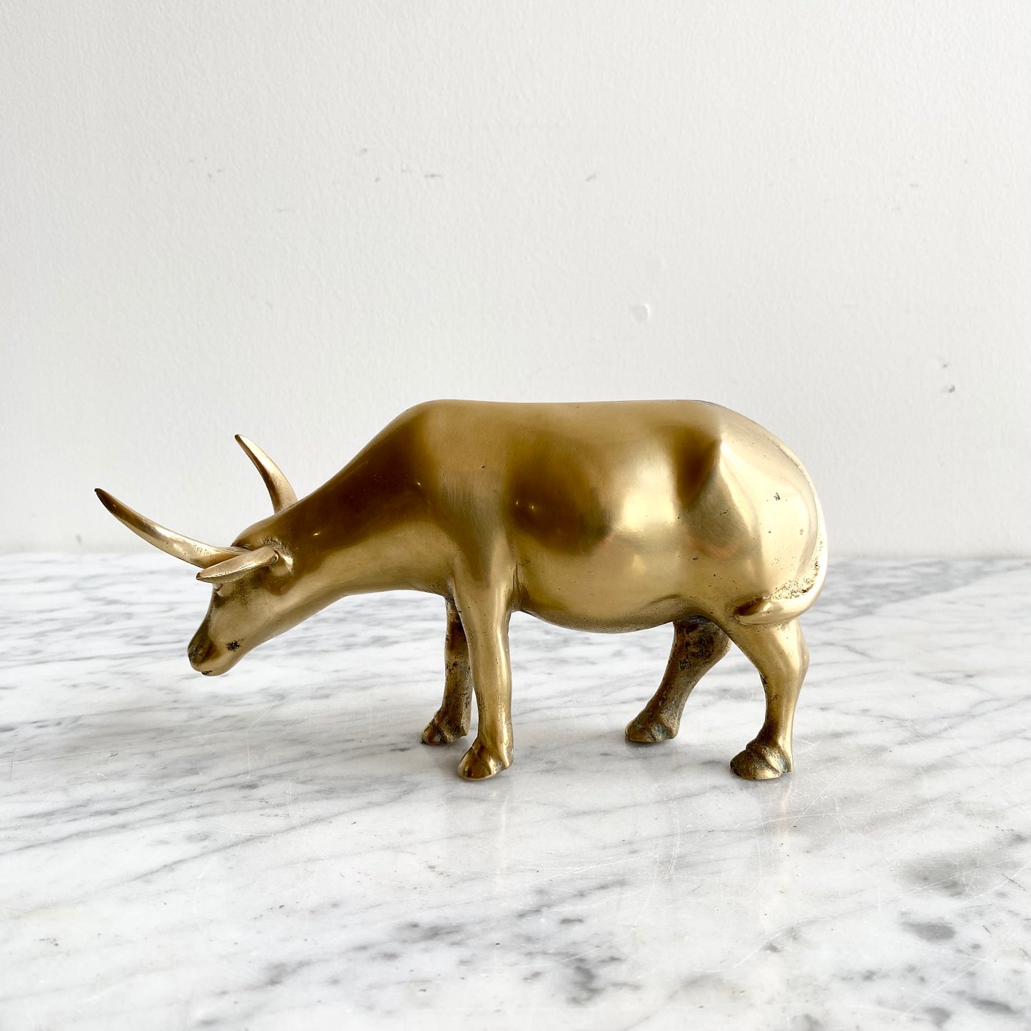Vintage Brass Bull, 6.75"