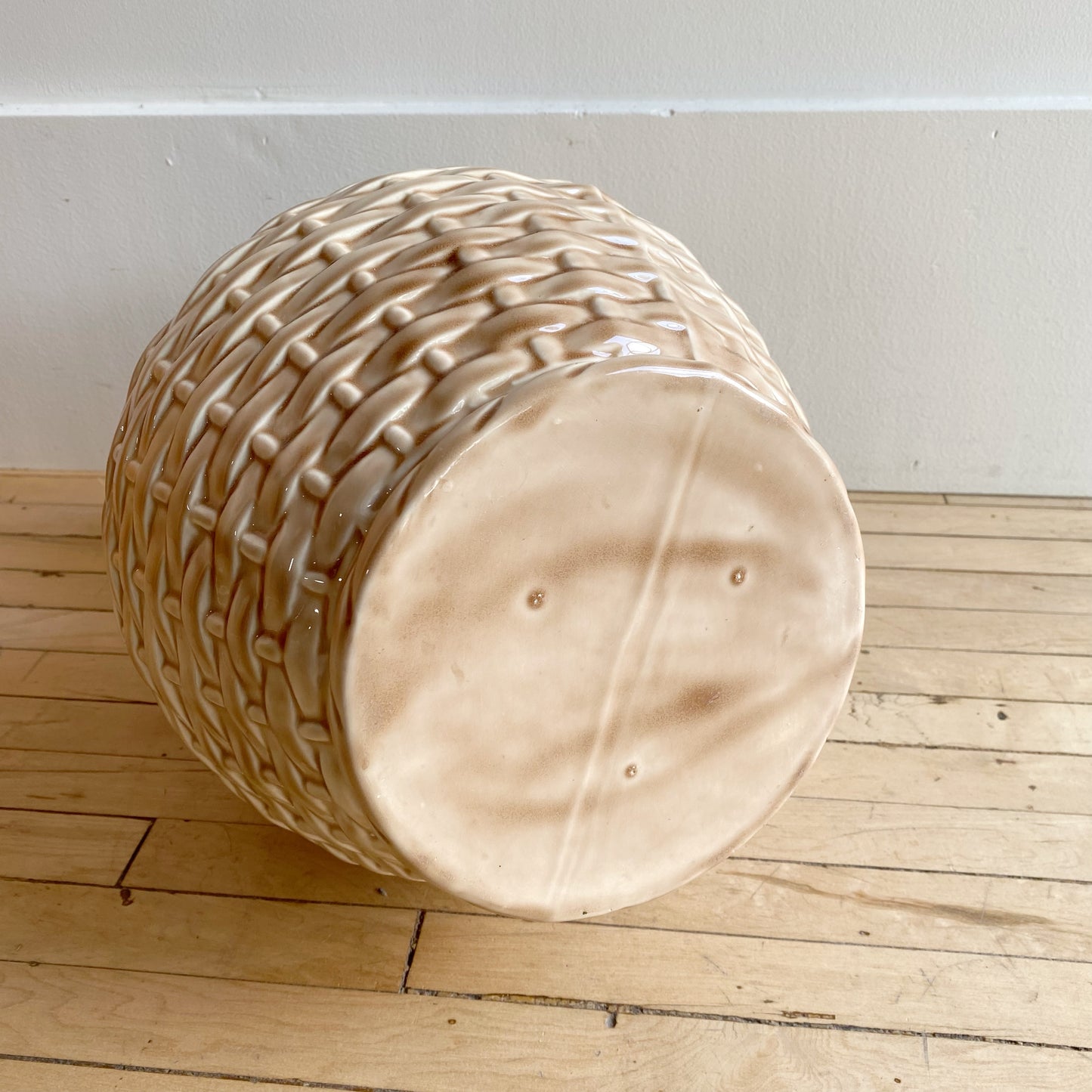 XL Ceramic Vase with Woven Texture, 13"
