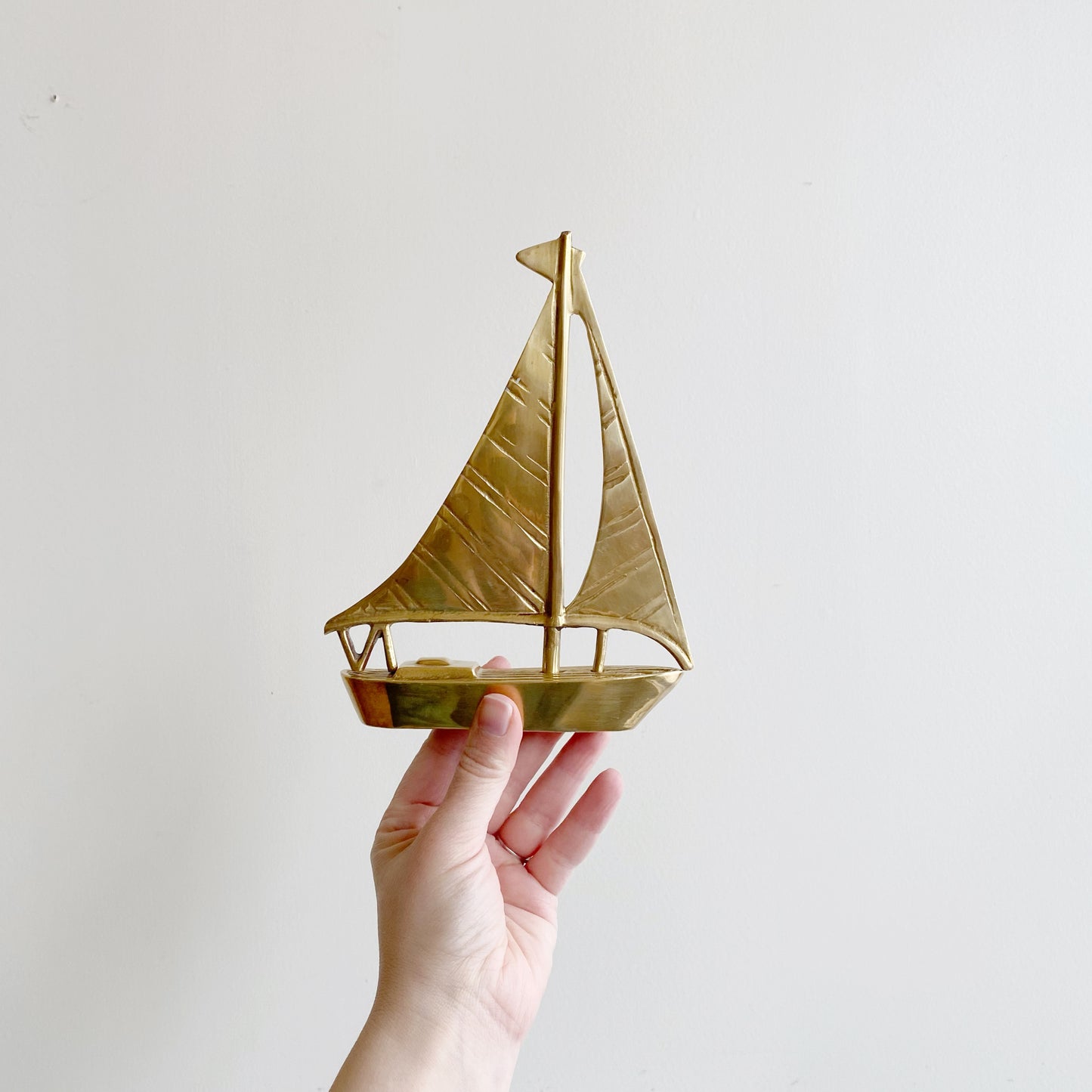Vintage Brass Sailboat, 7.5"