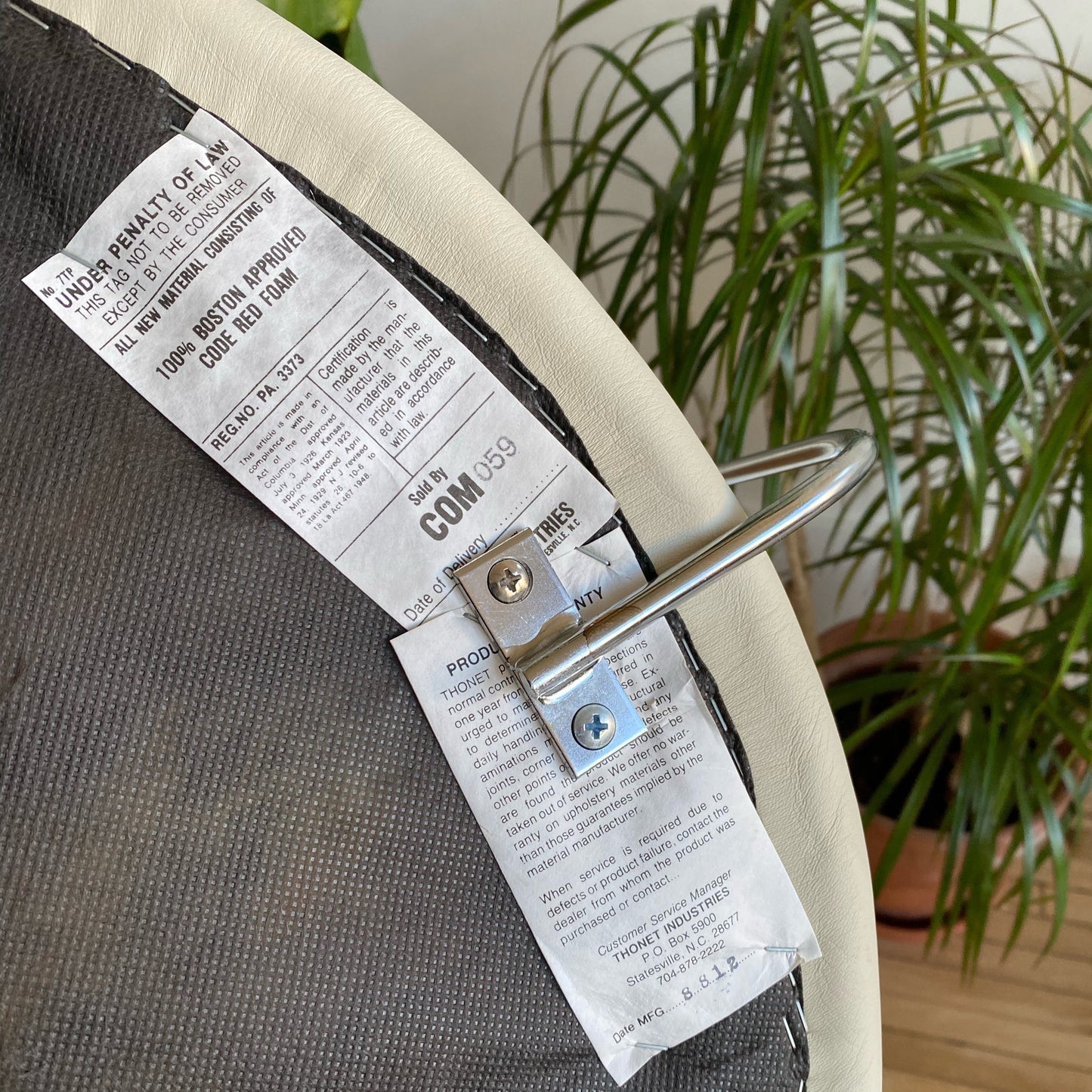 Vintage Mod Leather & Chrome Chair by Thonet