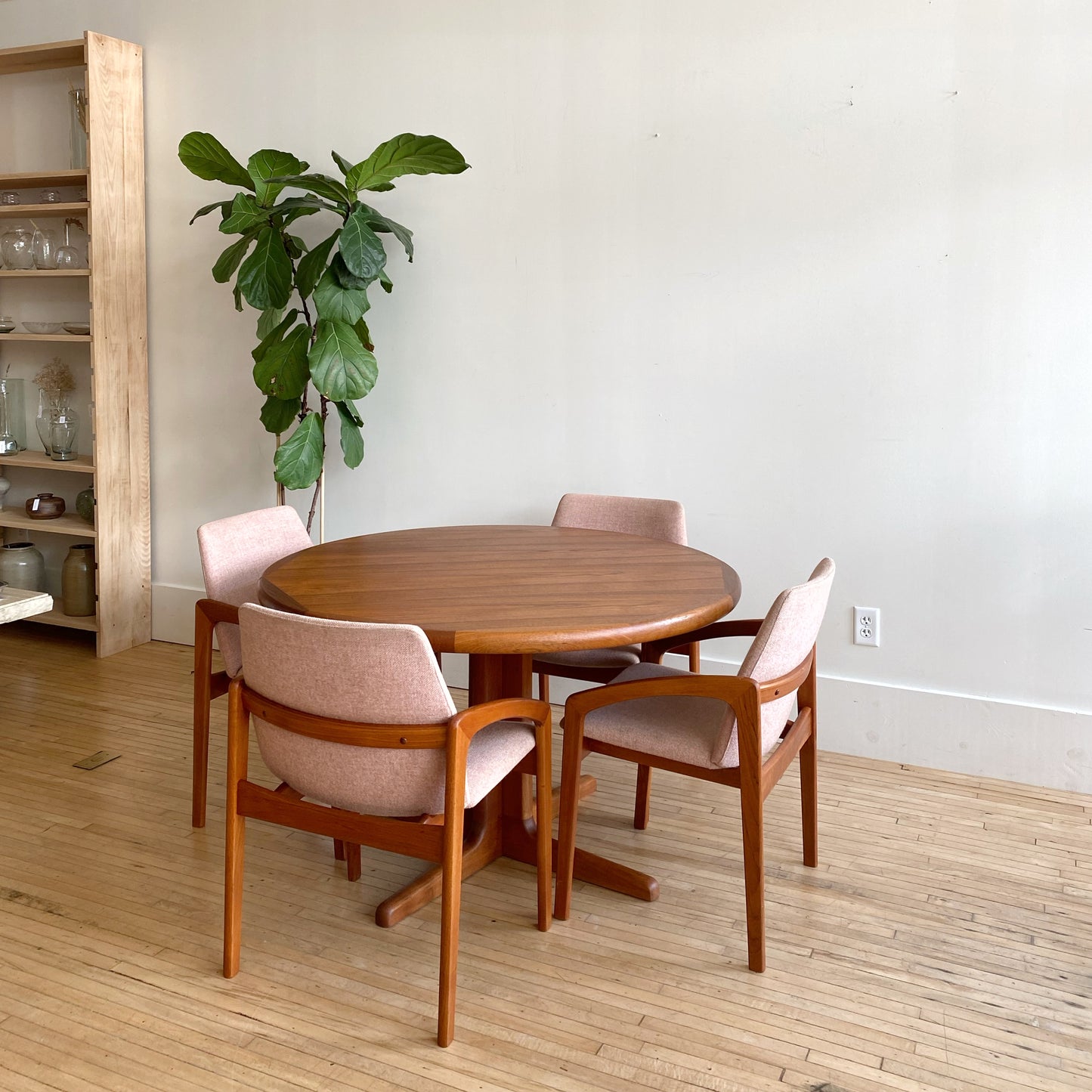 S/6 Teak Danish Modern Dining Chairs by Kai Kristiansen, produced by KS Mobler