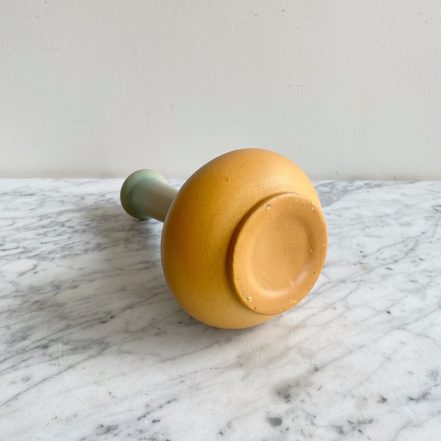 Vintage Ceramic Vase, Blue + Orange Ombré