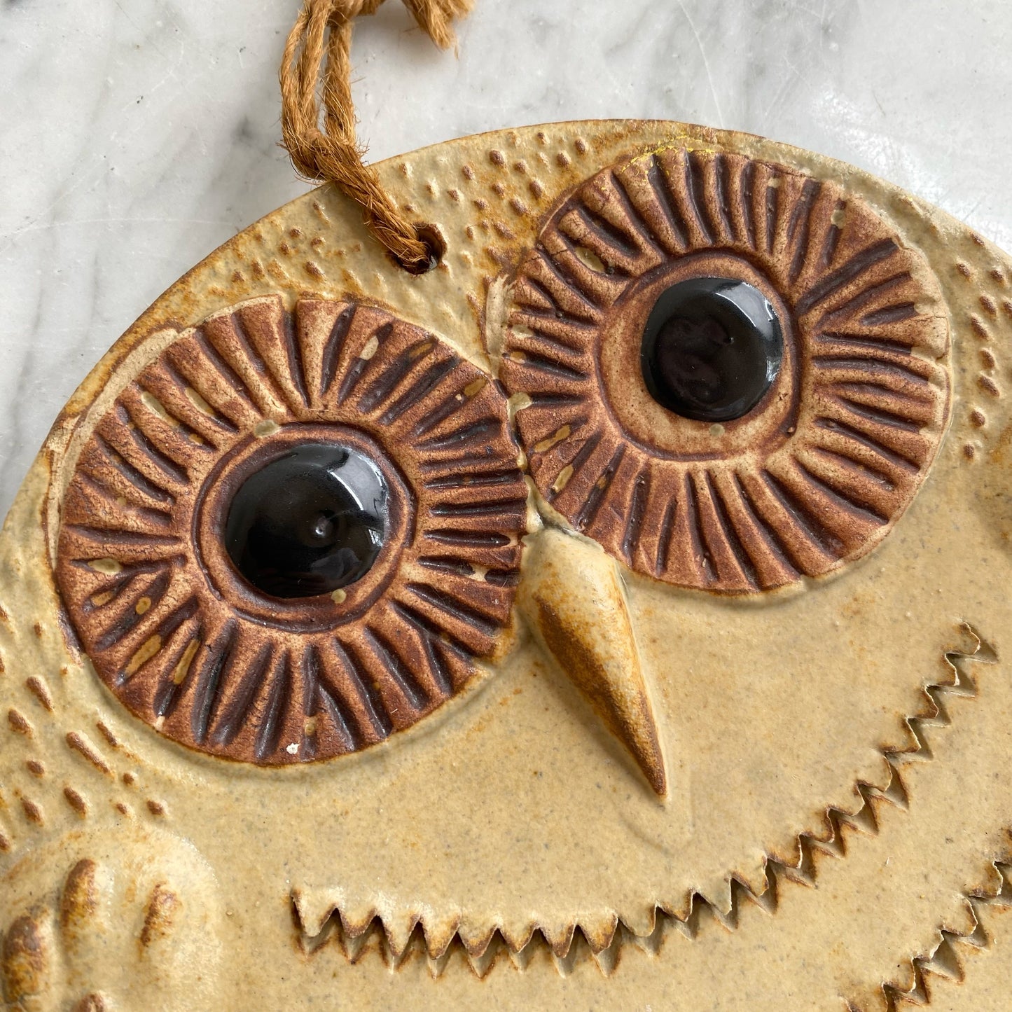 Vintage 1970's Ceramic Owl Wall Hanging
