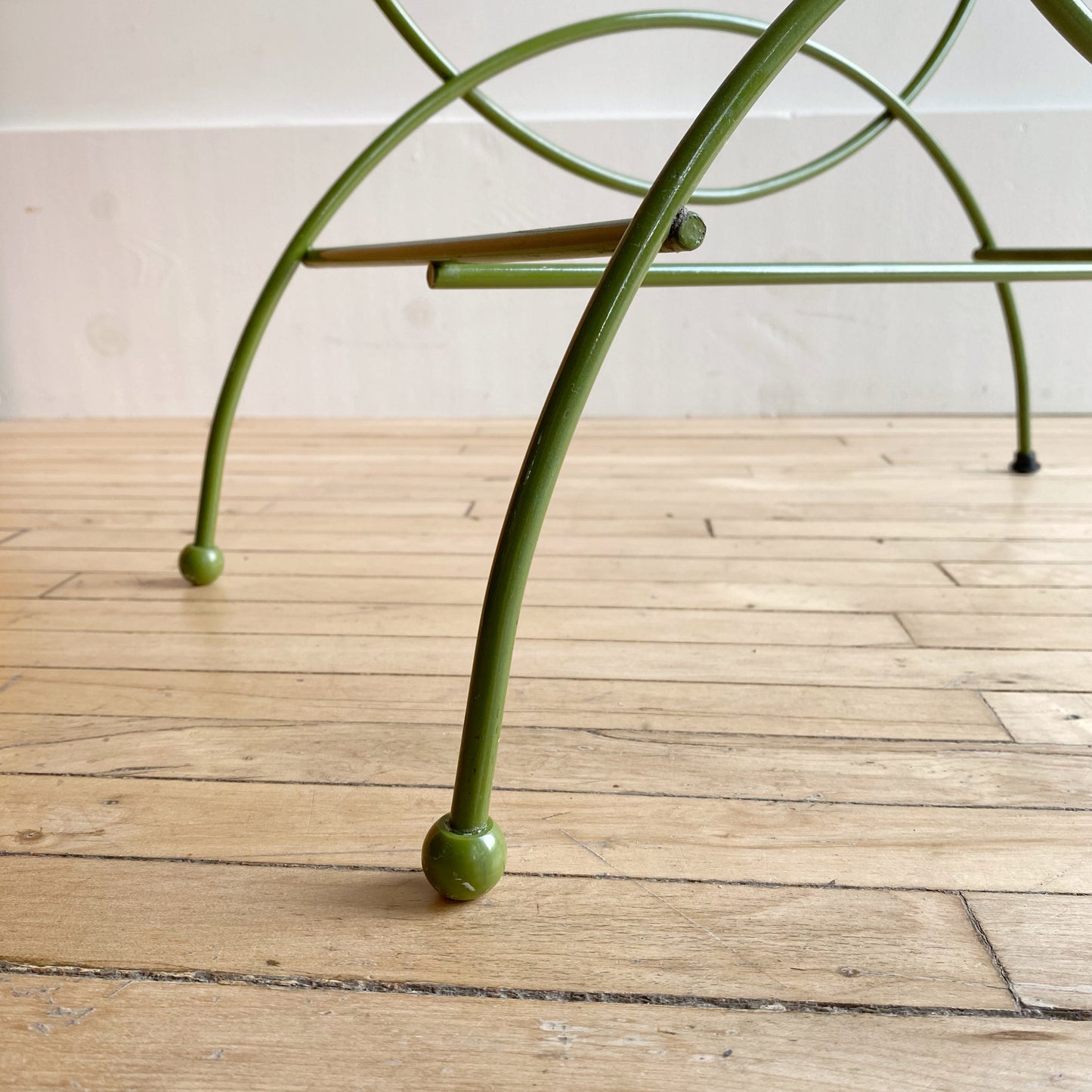 Vintage Green Metal Bench Seat