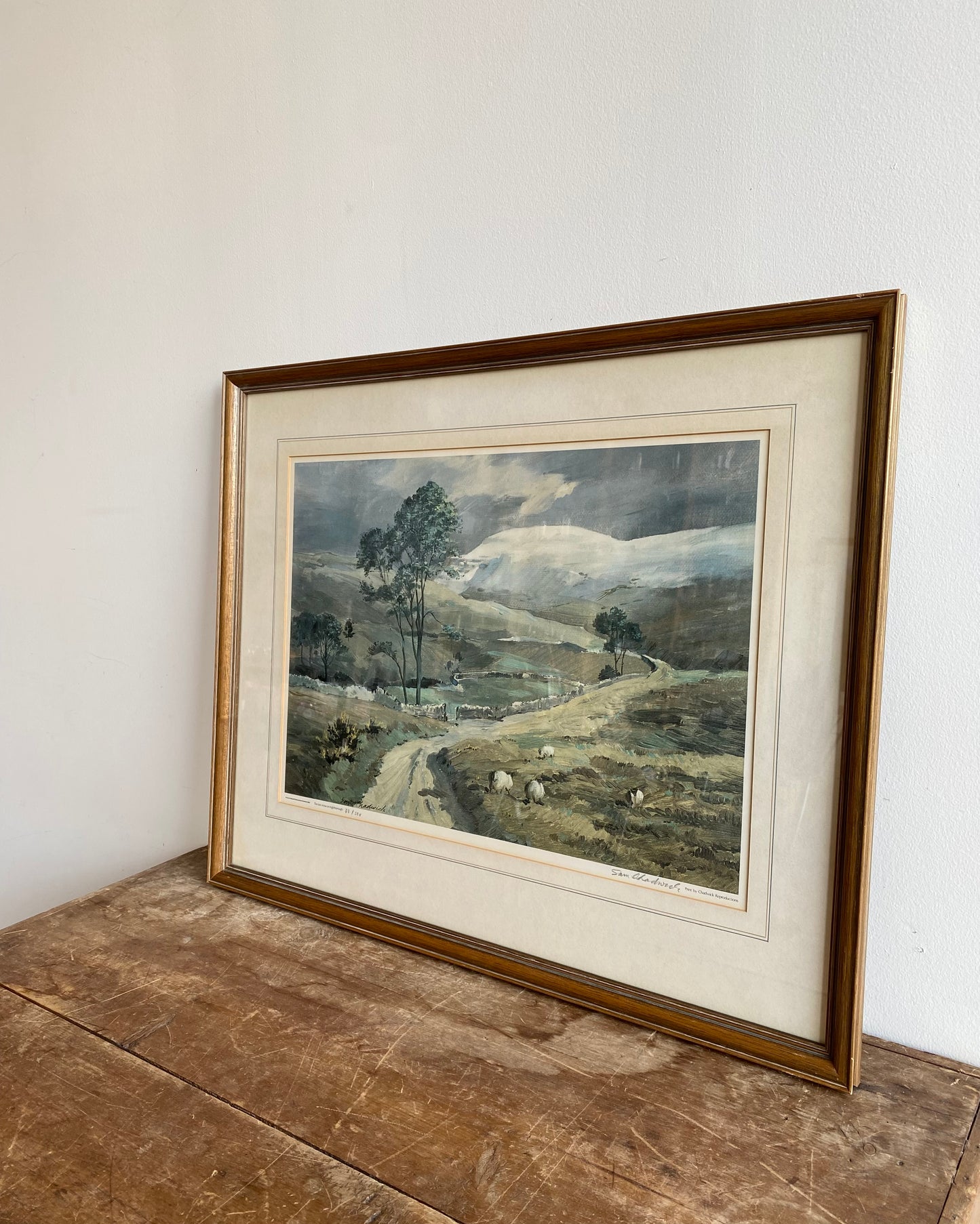 Vintage Framed Landscape Art Print by Sam Chadwick