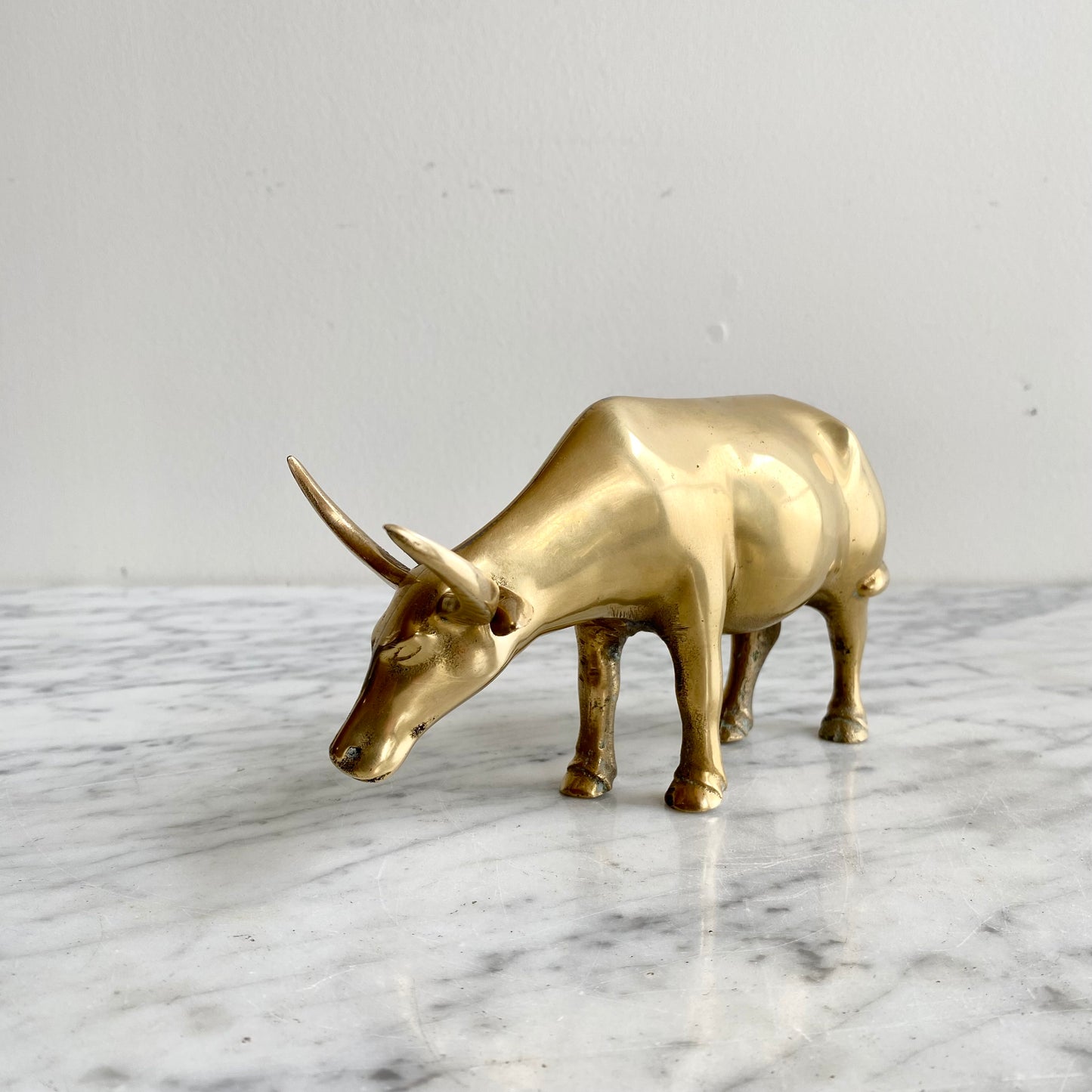 Vintage Brass Bull, 6.75"