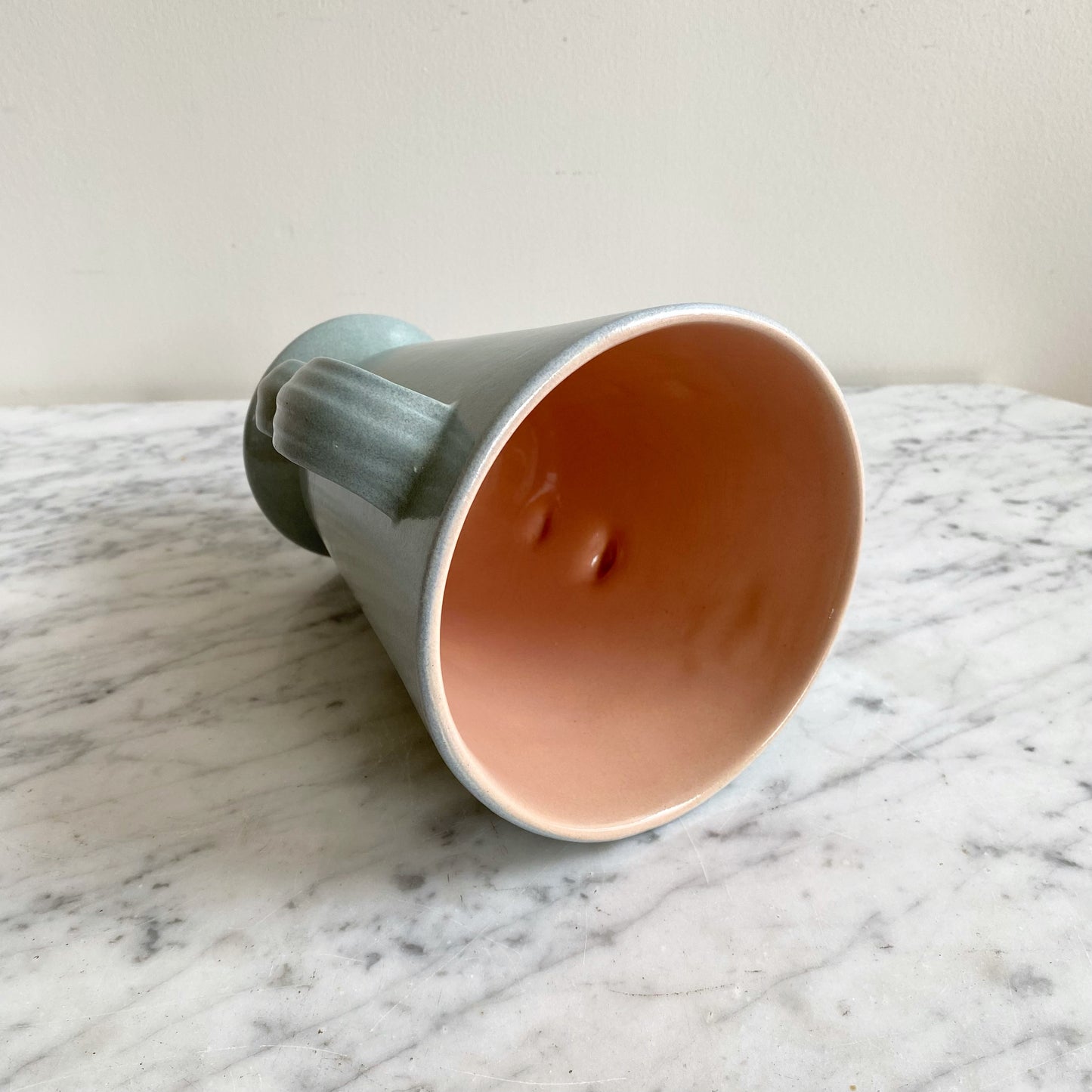 Vintage Ceramic Vase with Double Loop Handles