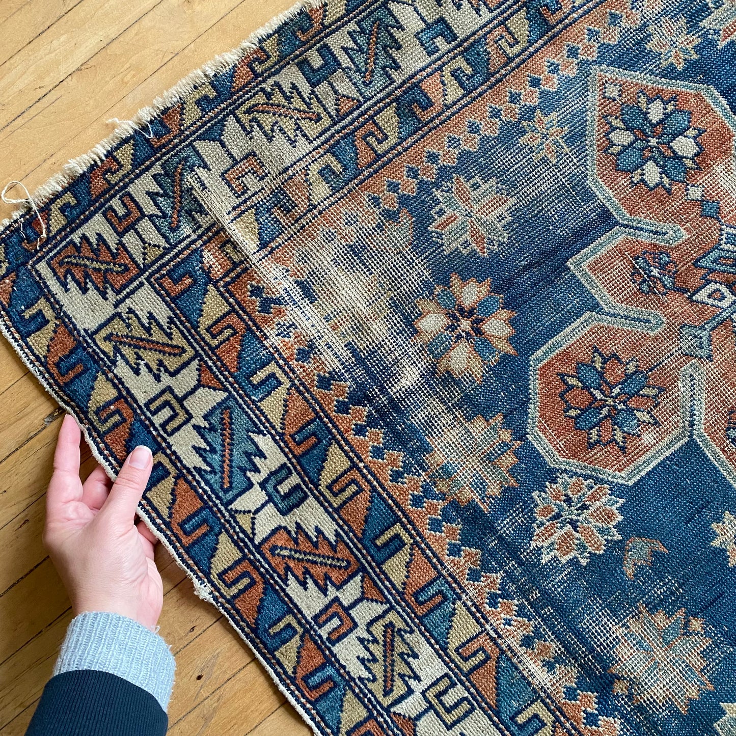 Antique Hand-knotted Rug (3’3” x 4’2”)