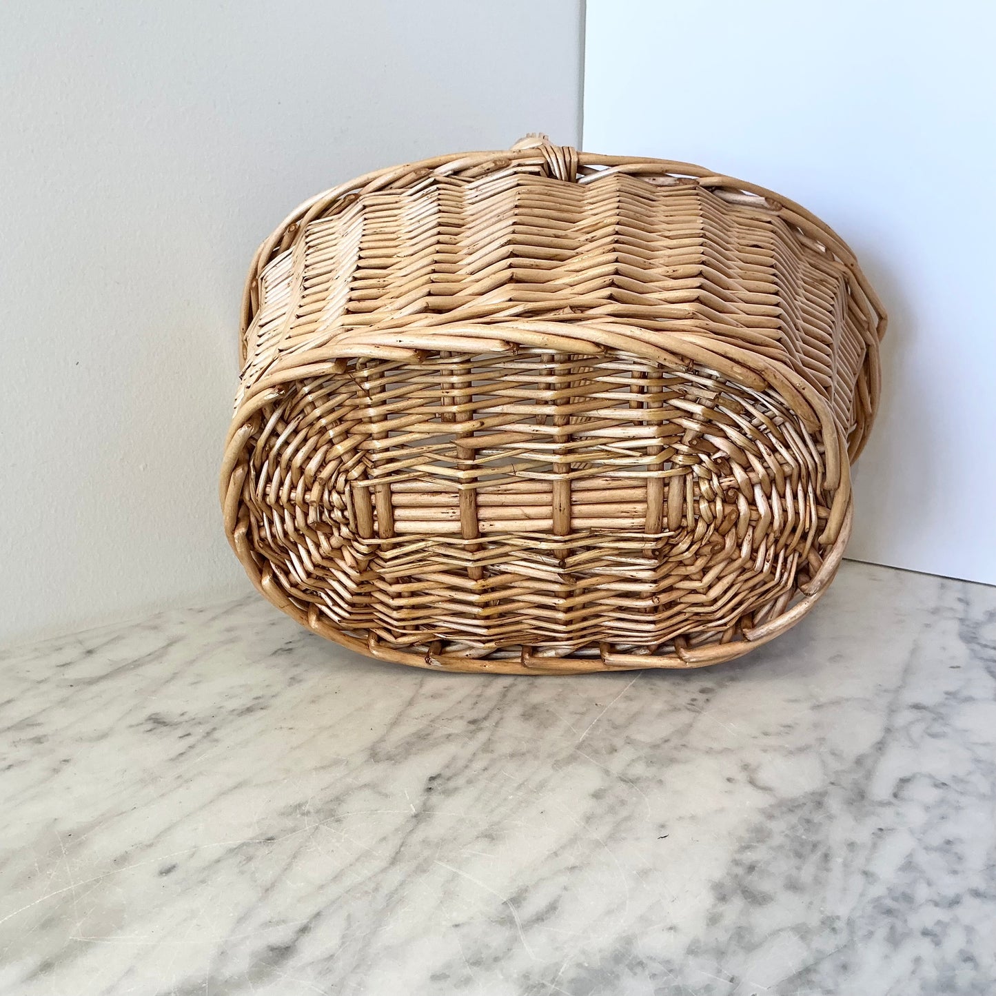 Petite Vintage Wicker Basket with Handle