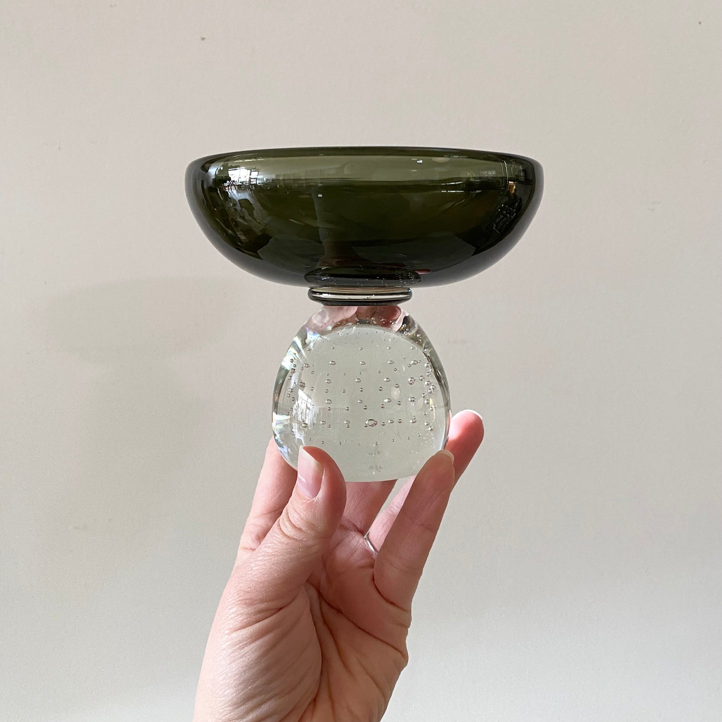 Vintage Art Glass Footed Dish
