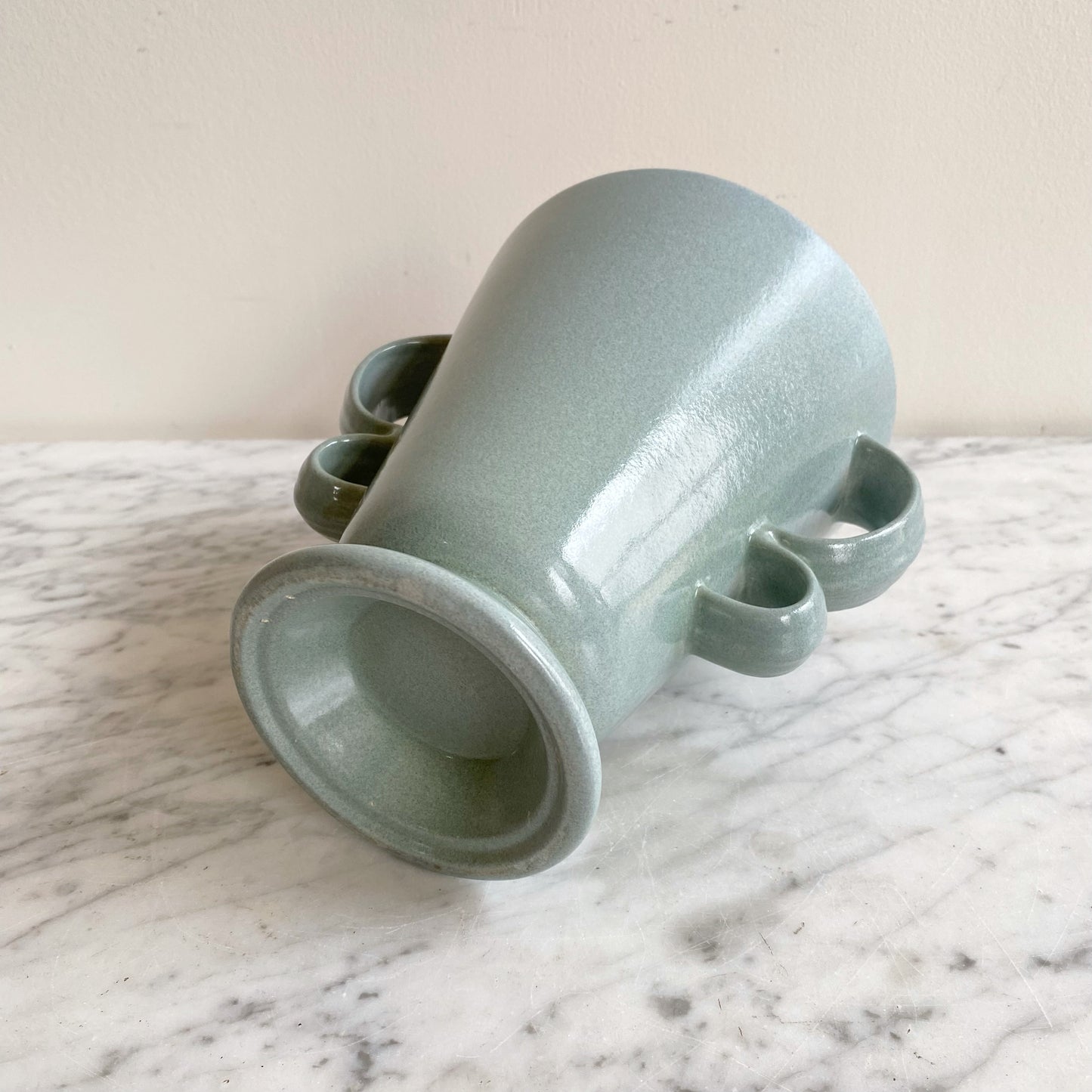 Vintage Ceramic Vase with Double Loop Handles