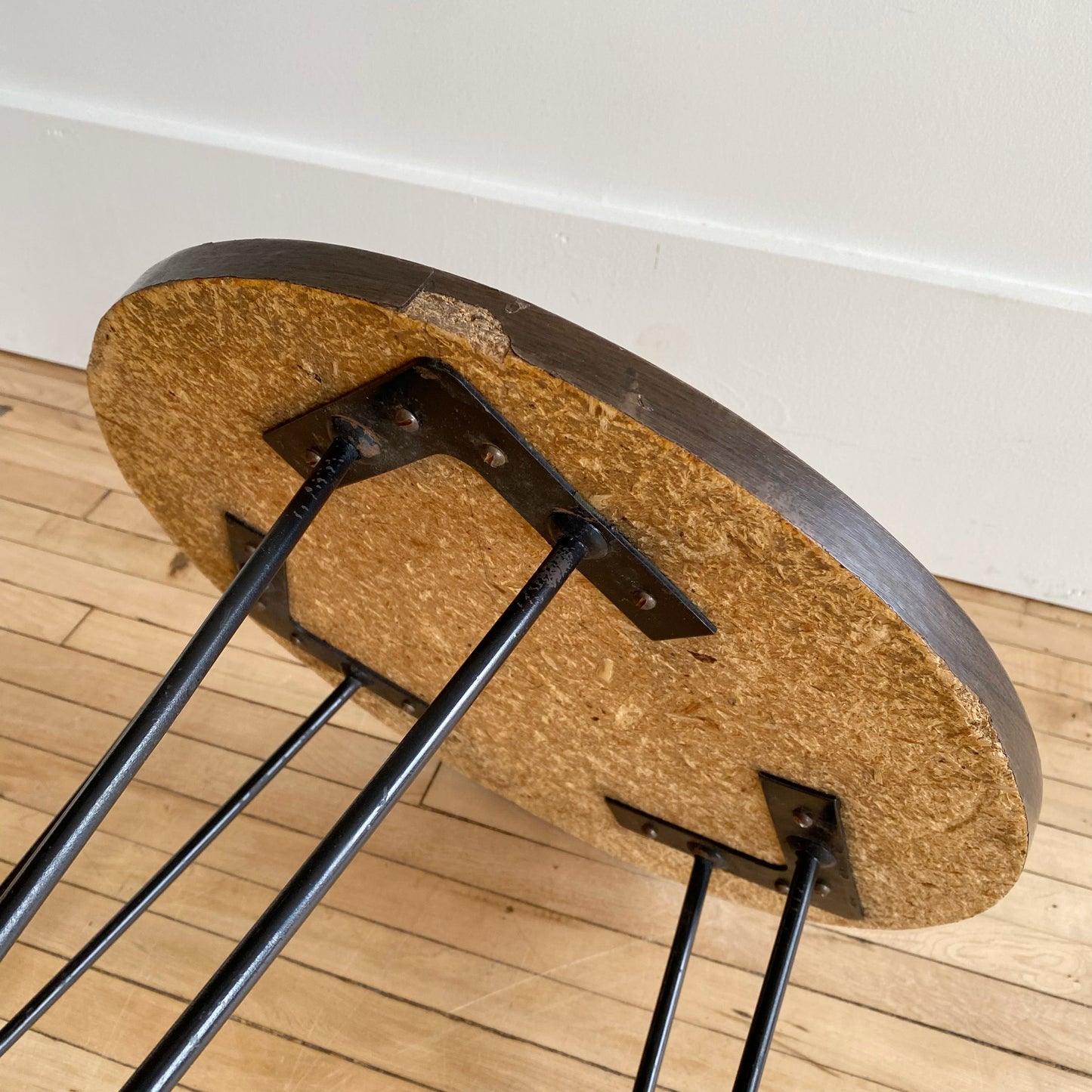 Petite Vintage MCM Round Yellow Table