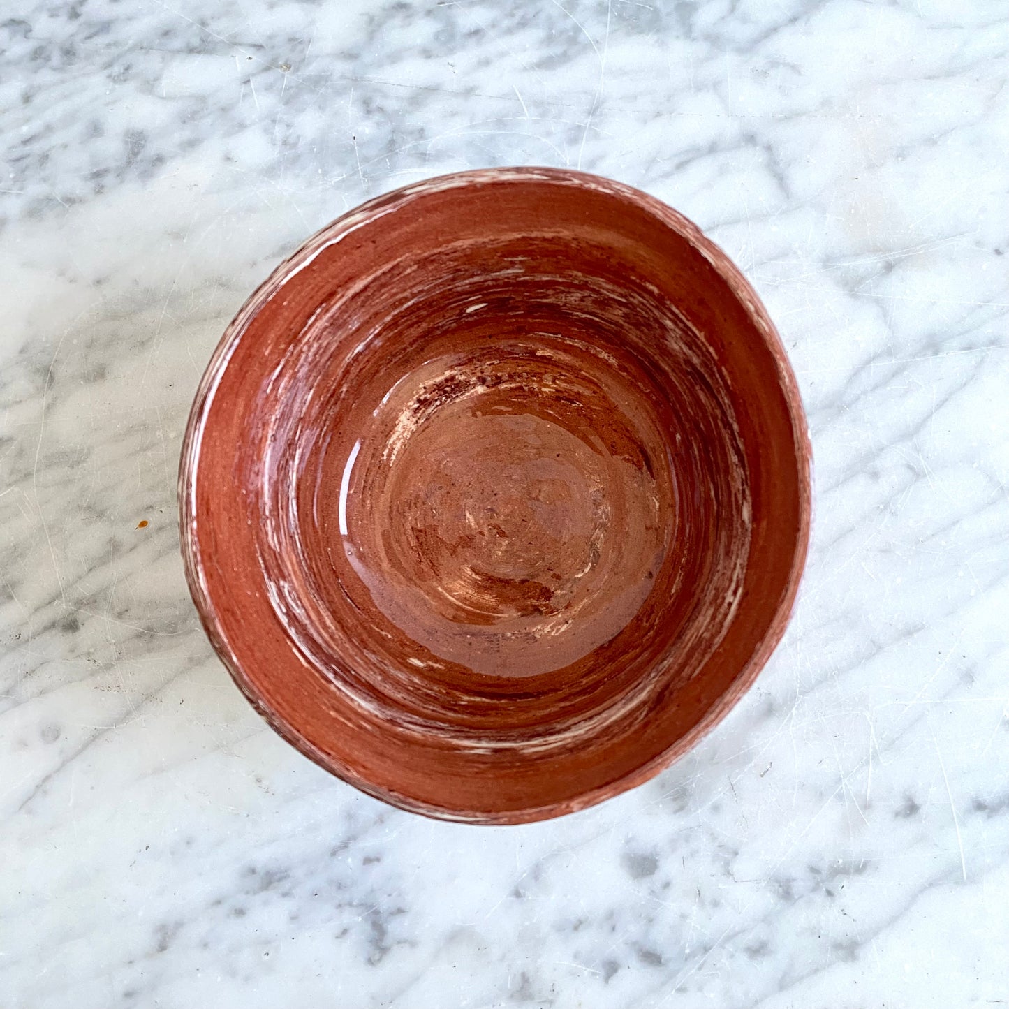 Vintage Swirled Clay Studio Pottery Bowl