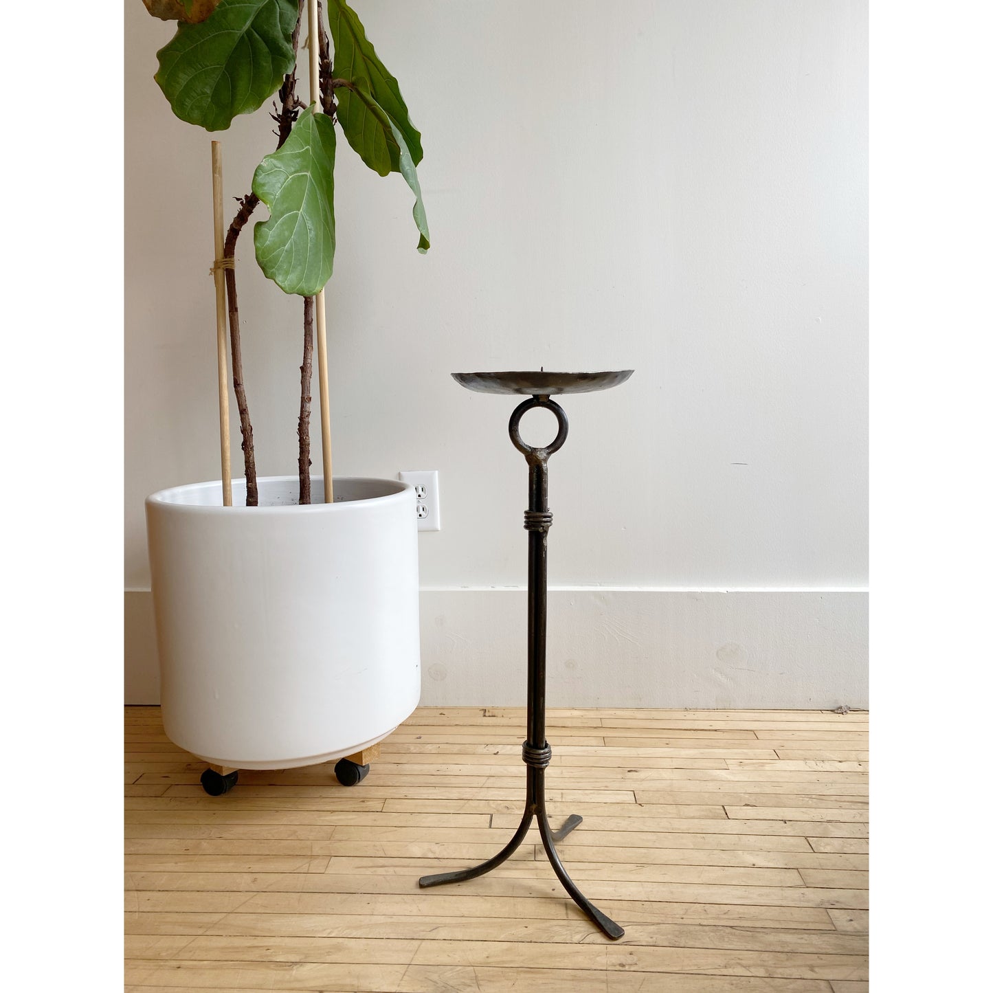 XXL Found Iron Candle Stand, 25"