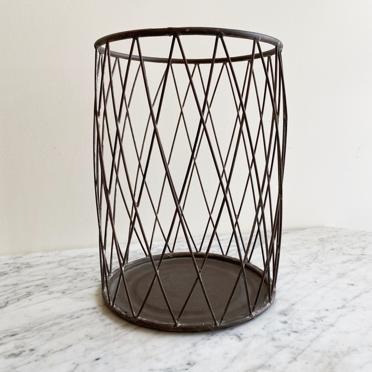 Found Wire Basket / Umbrella Stand