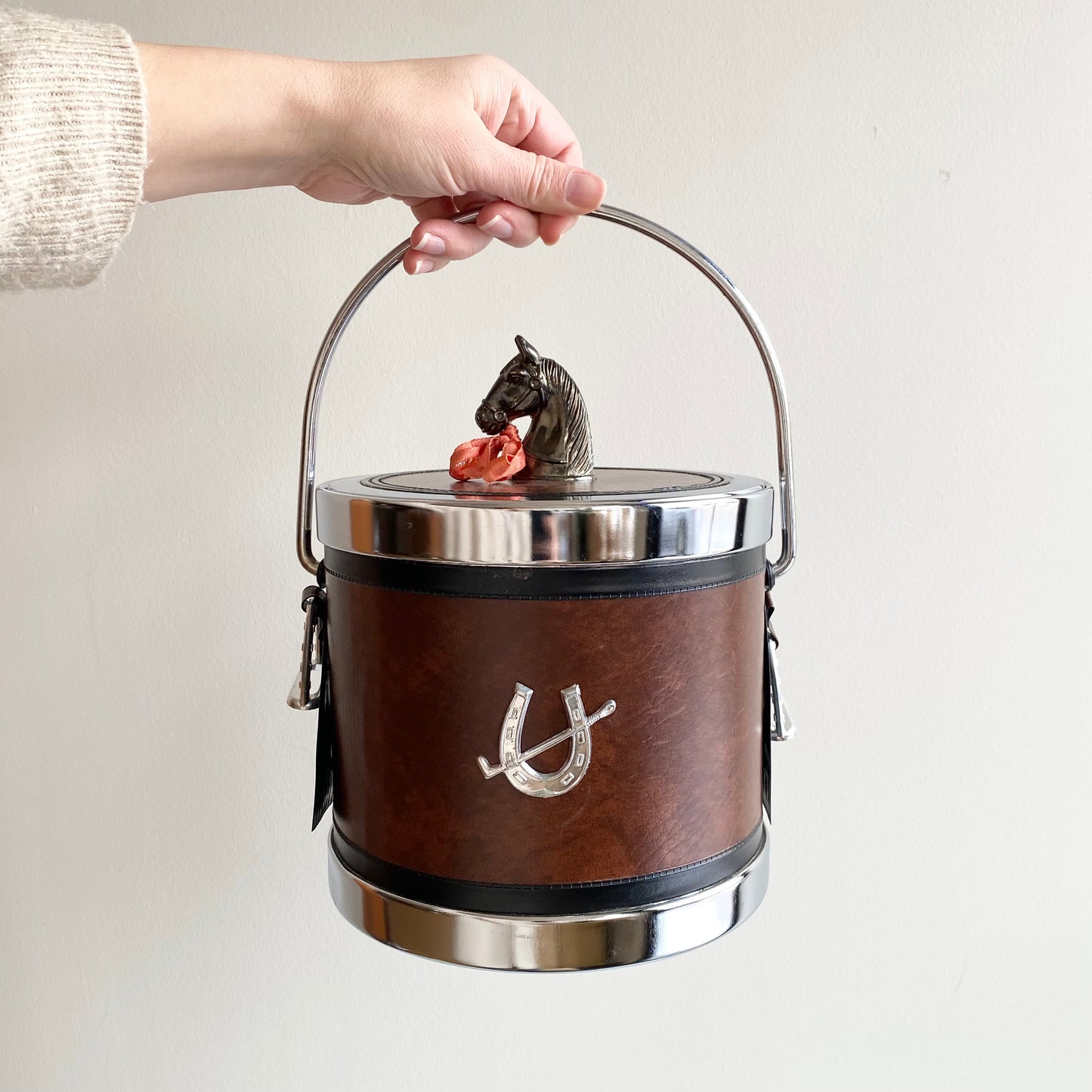 Vintage Equestrian Ice Bucket
