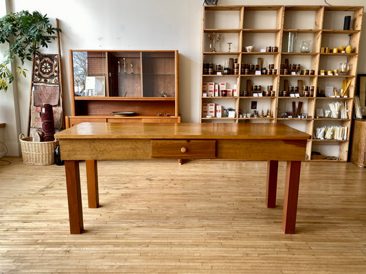 Vintage Handcrafted Wooden Worktable / Island
