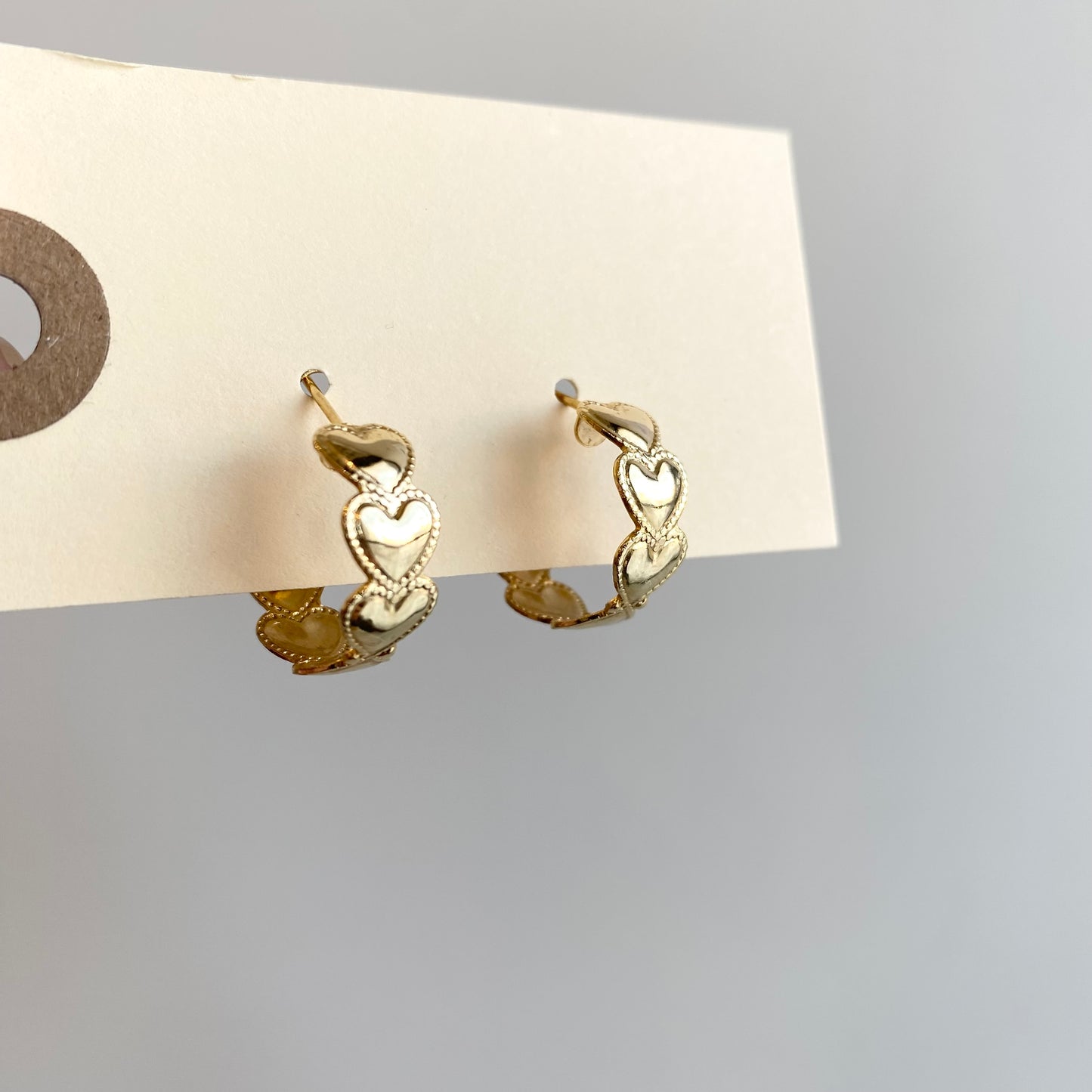 Found Golden Heart Hoop Earrings