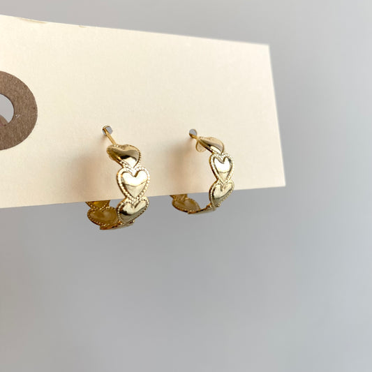 Found Golden Heart Hoop Earrings
