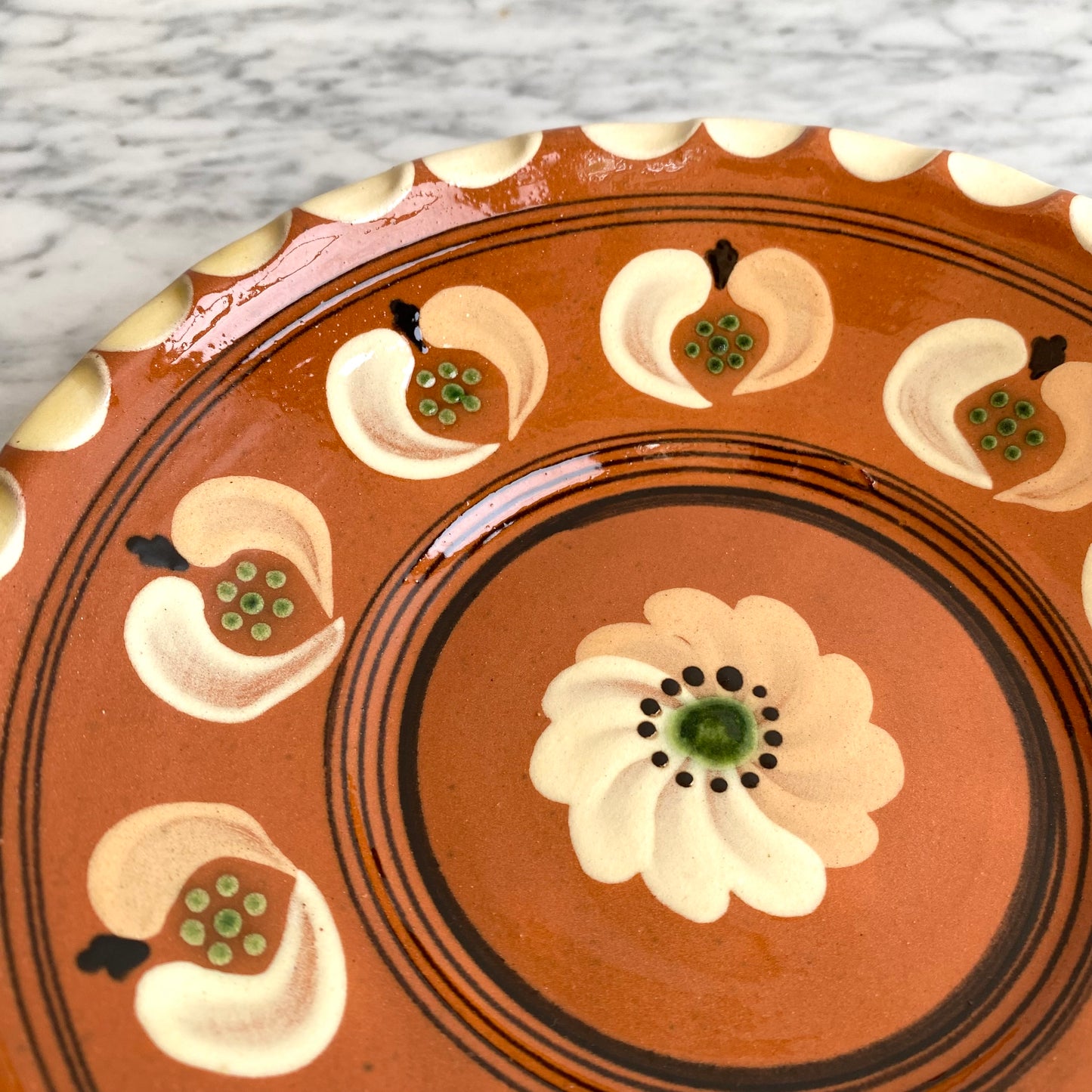 Vintage Hungarian Folk Art Plate, 8"