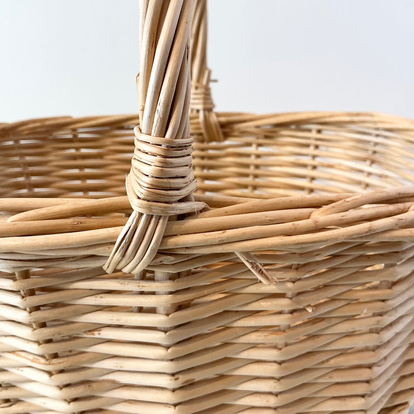 Petite Vintage Wicker Basket with Handle