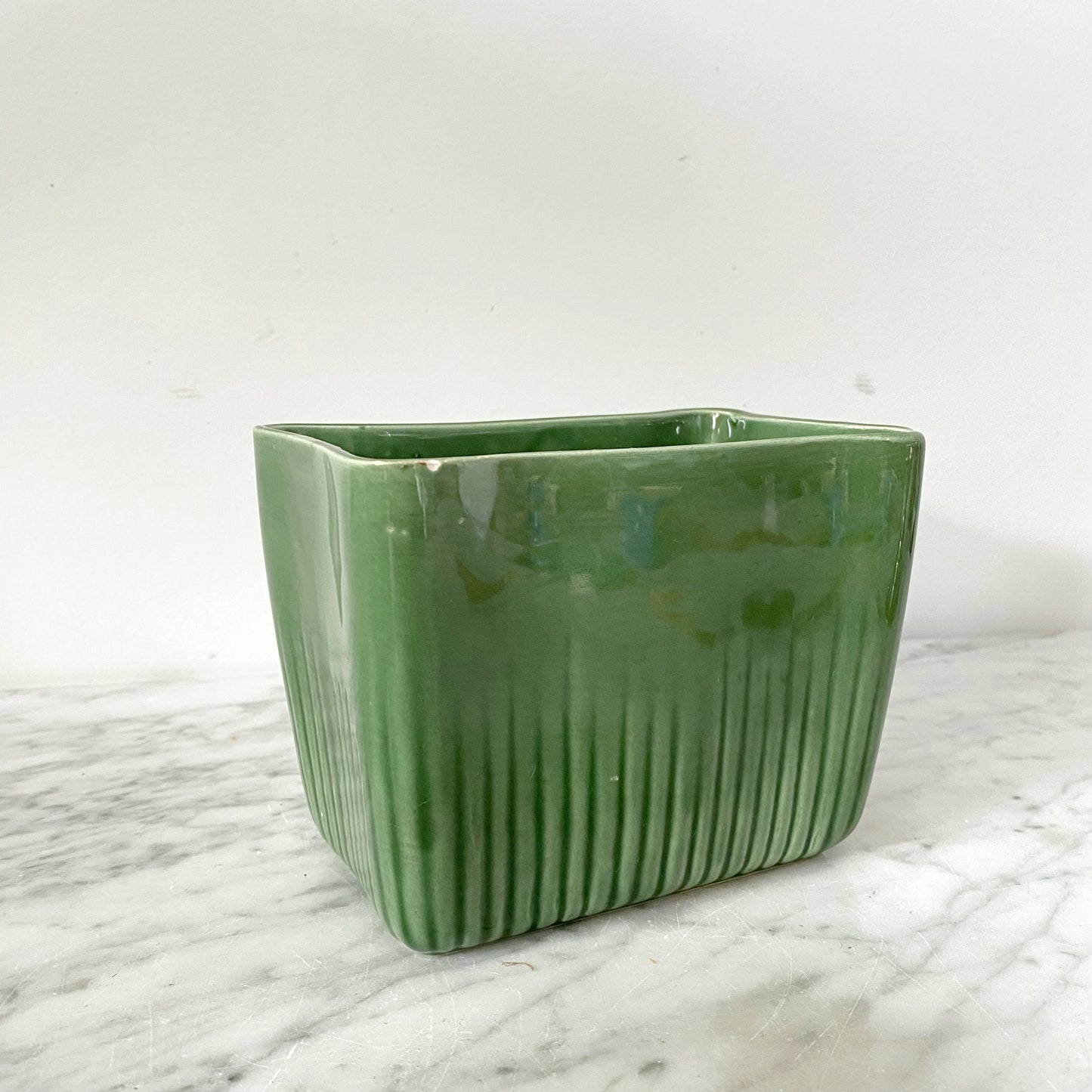 Vintage Green Rectangular Planter