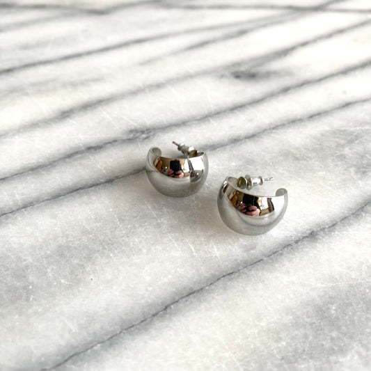 Vintage Silver Metal Hoops