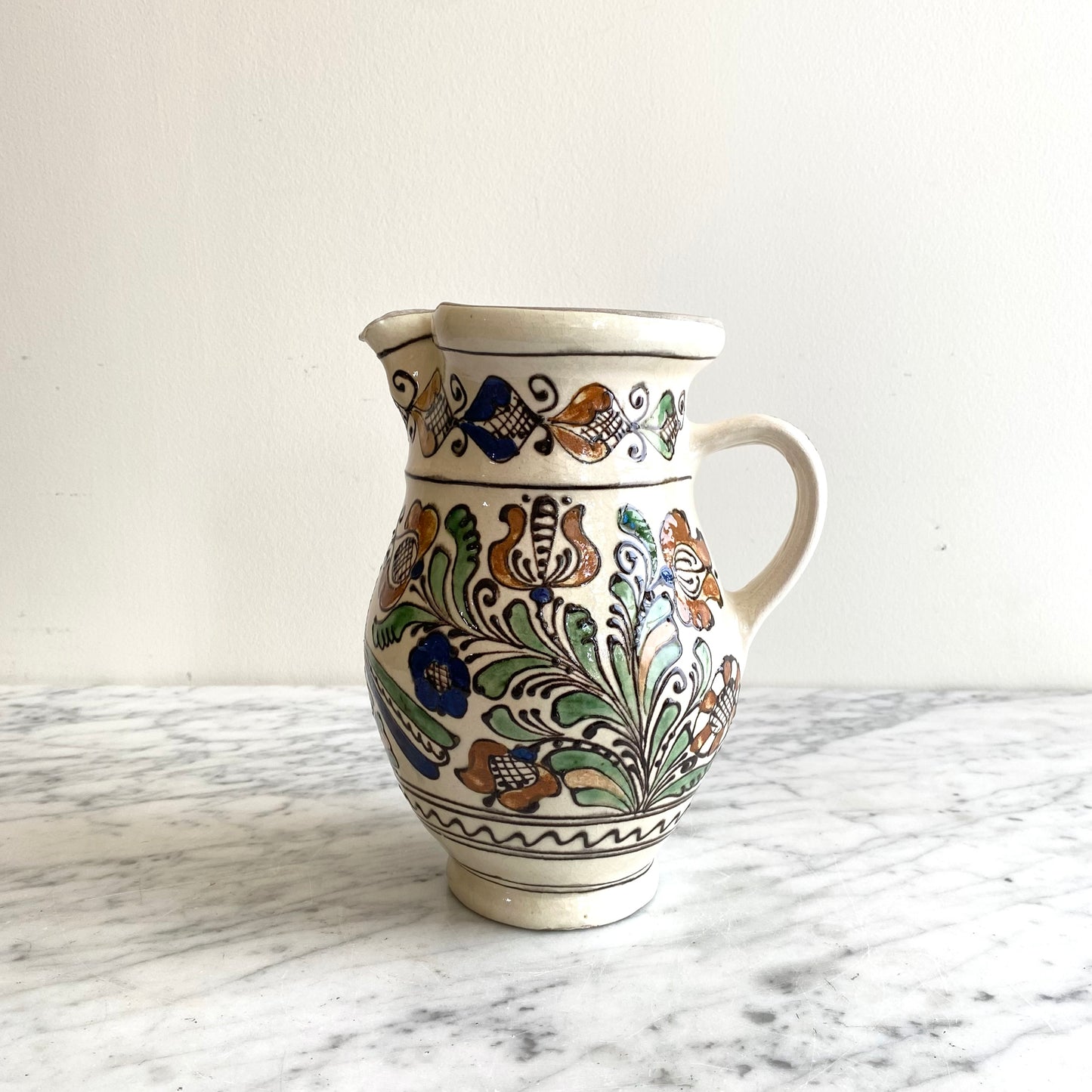 Vintage Hungarian Water Pitcher, 8.75"