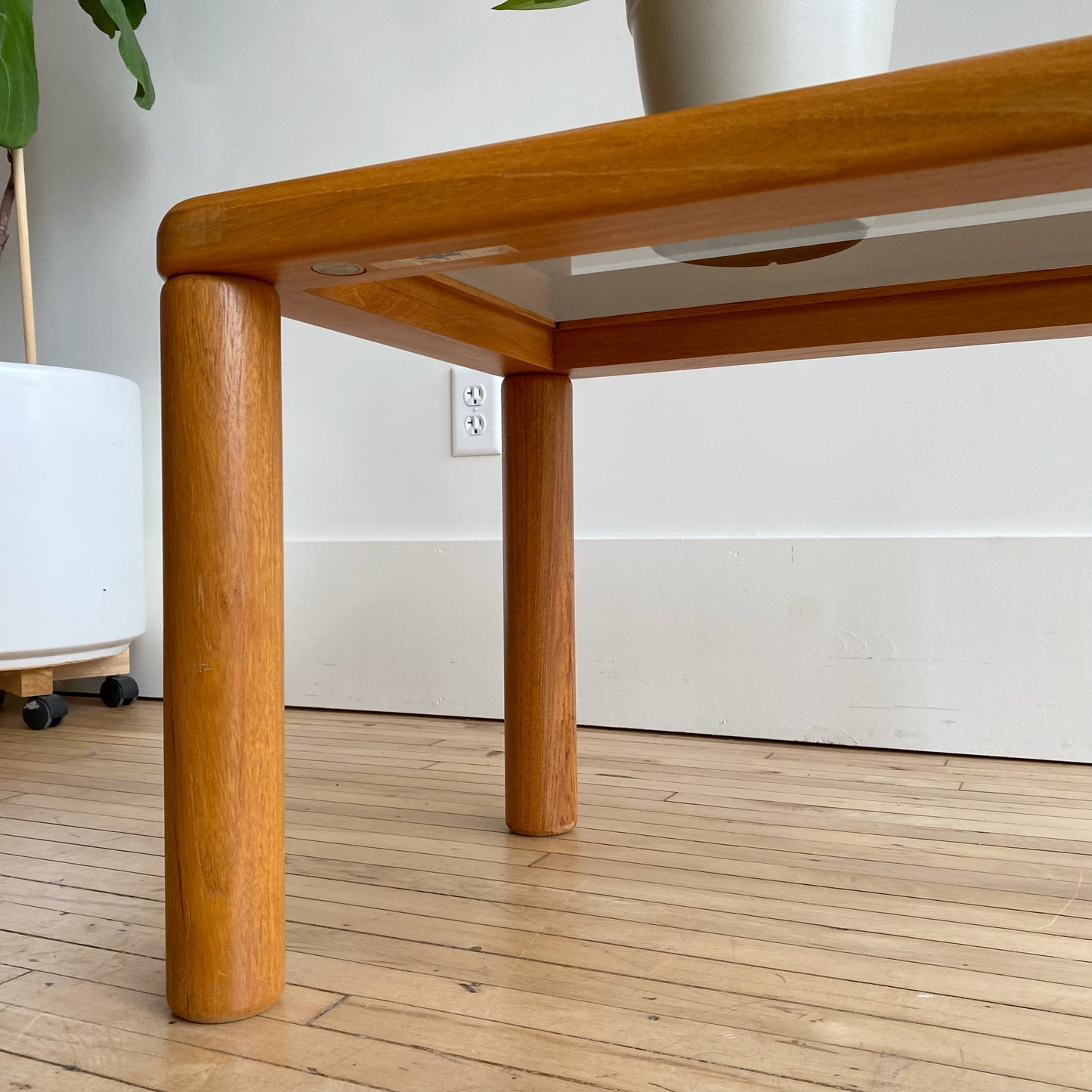 Vintage Teak + Smoked Glass Side Table, by Haslev