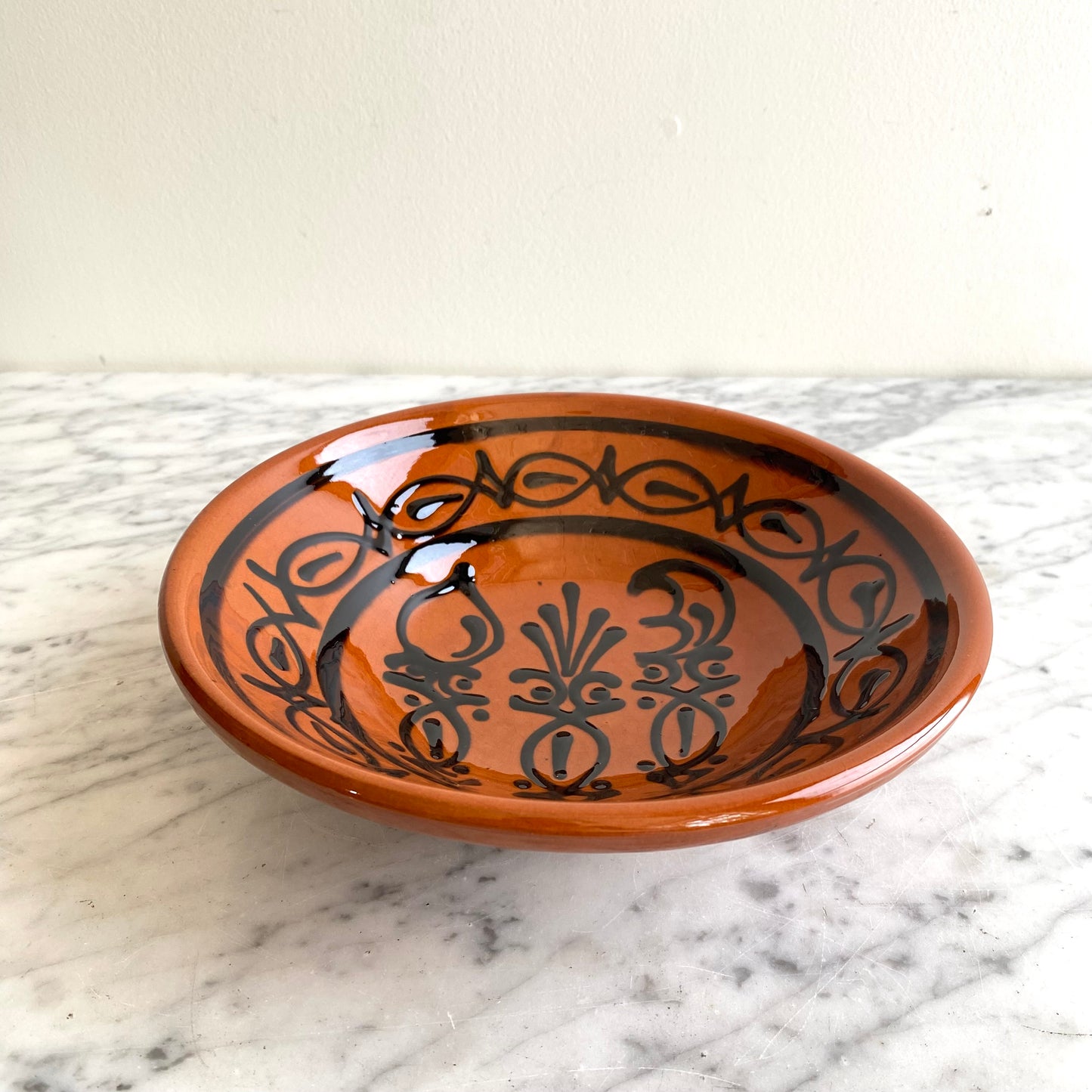 Vintage Hungarian Folk Art Bowl, 8.5"