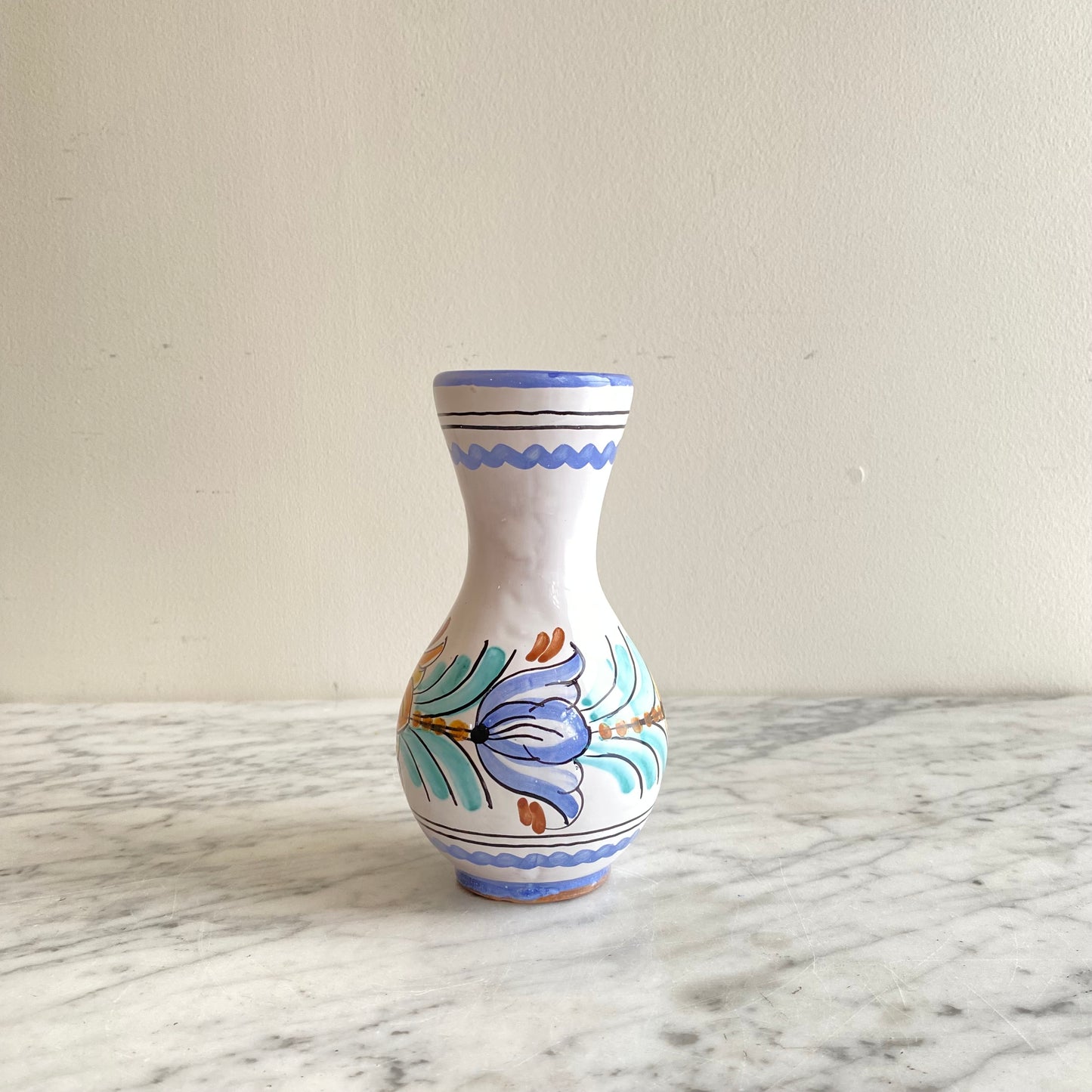 Small Vintage Hungarian Folk Art Pitcher, 6.5"