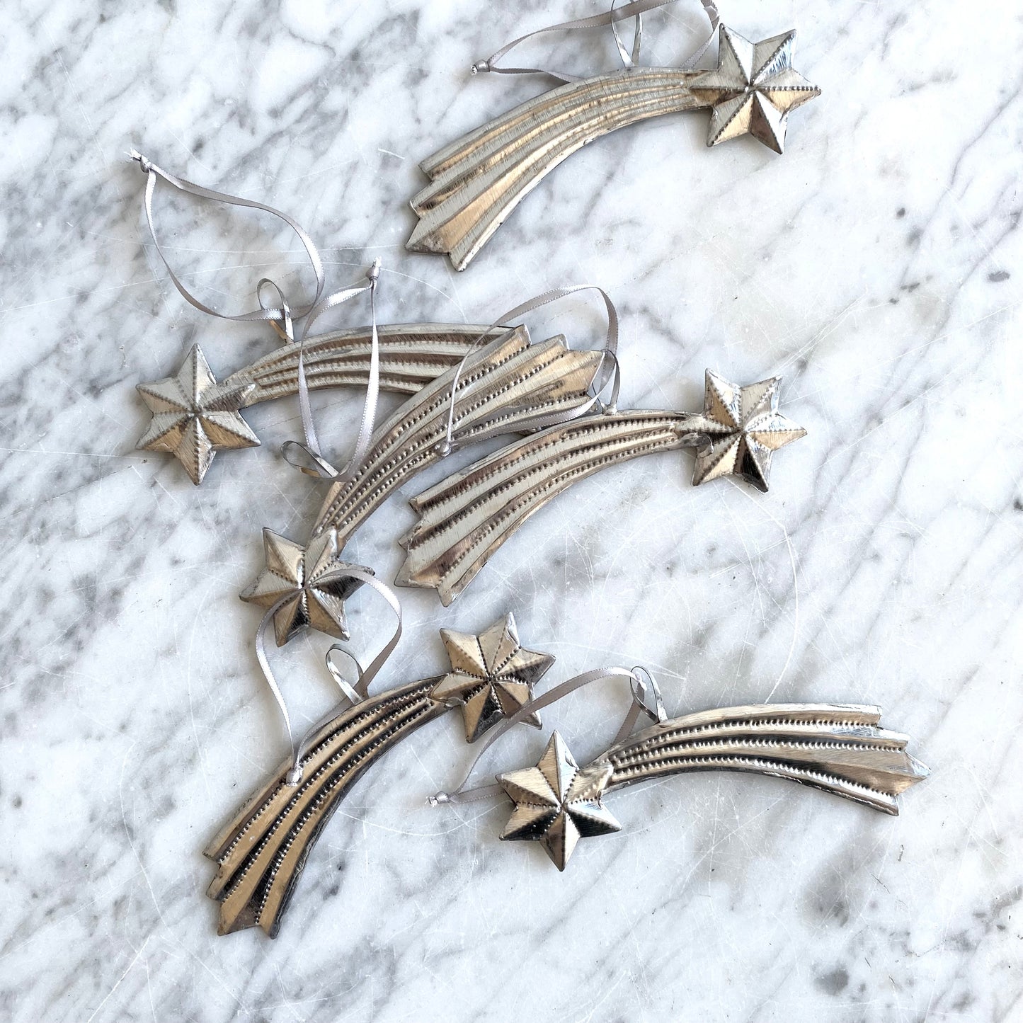 20% OFF: Embossed Tin Shooting Star Ornament