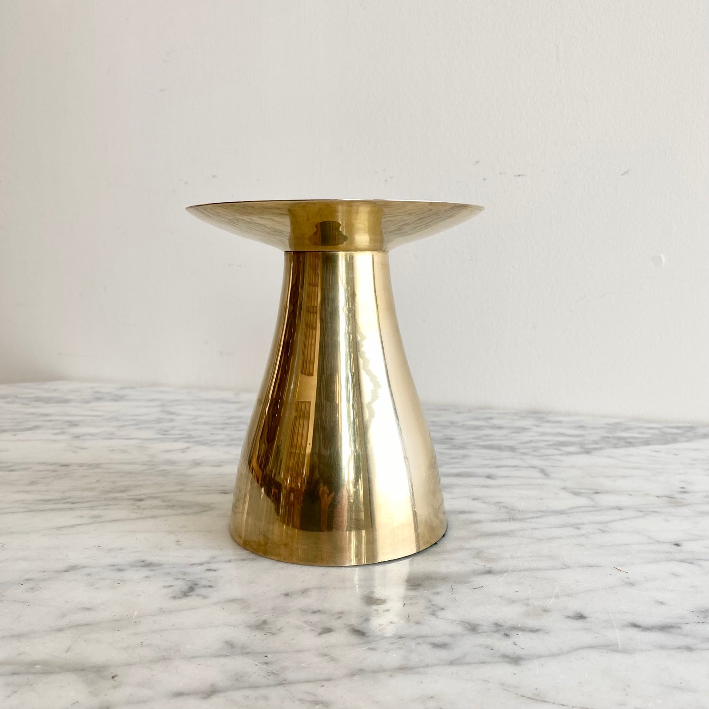 XL Vintage Brass Pillar Candle Stand