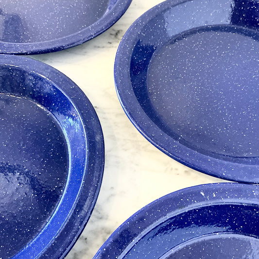 S/4 Blue Deep Enamel Plates