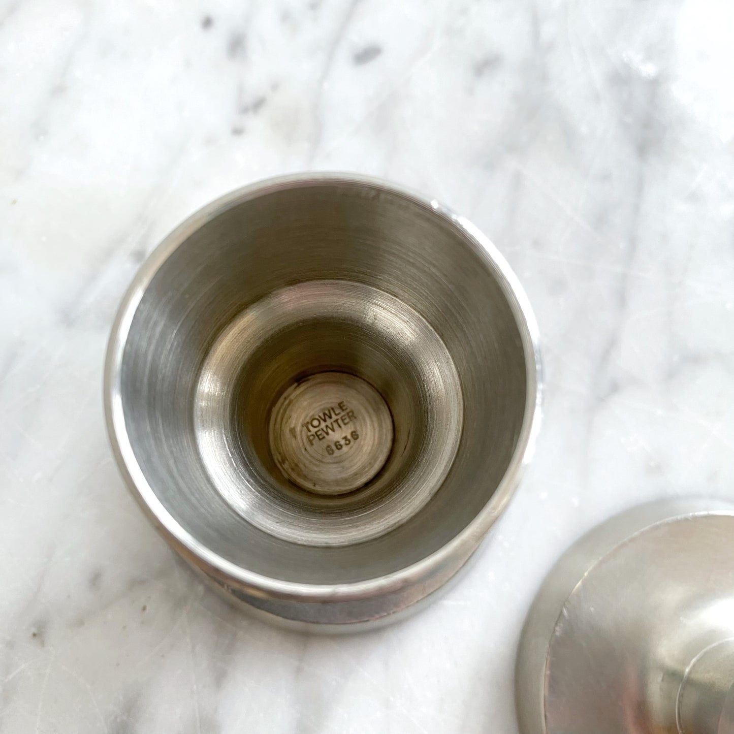 Pair of Vintage Mid-Century Pewter Candle Holders