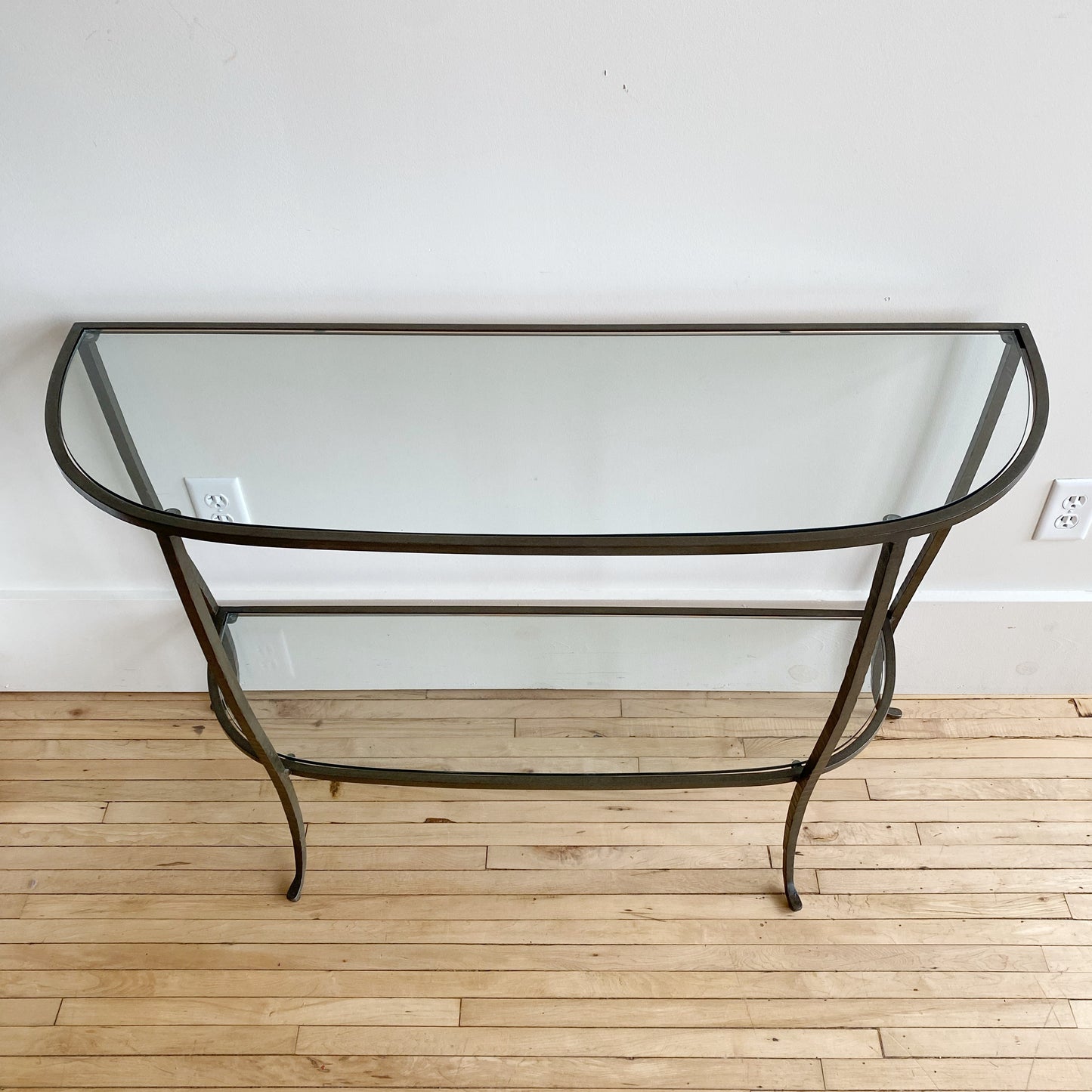 Found Iron + Glass Console Table with Shelf