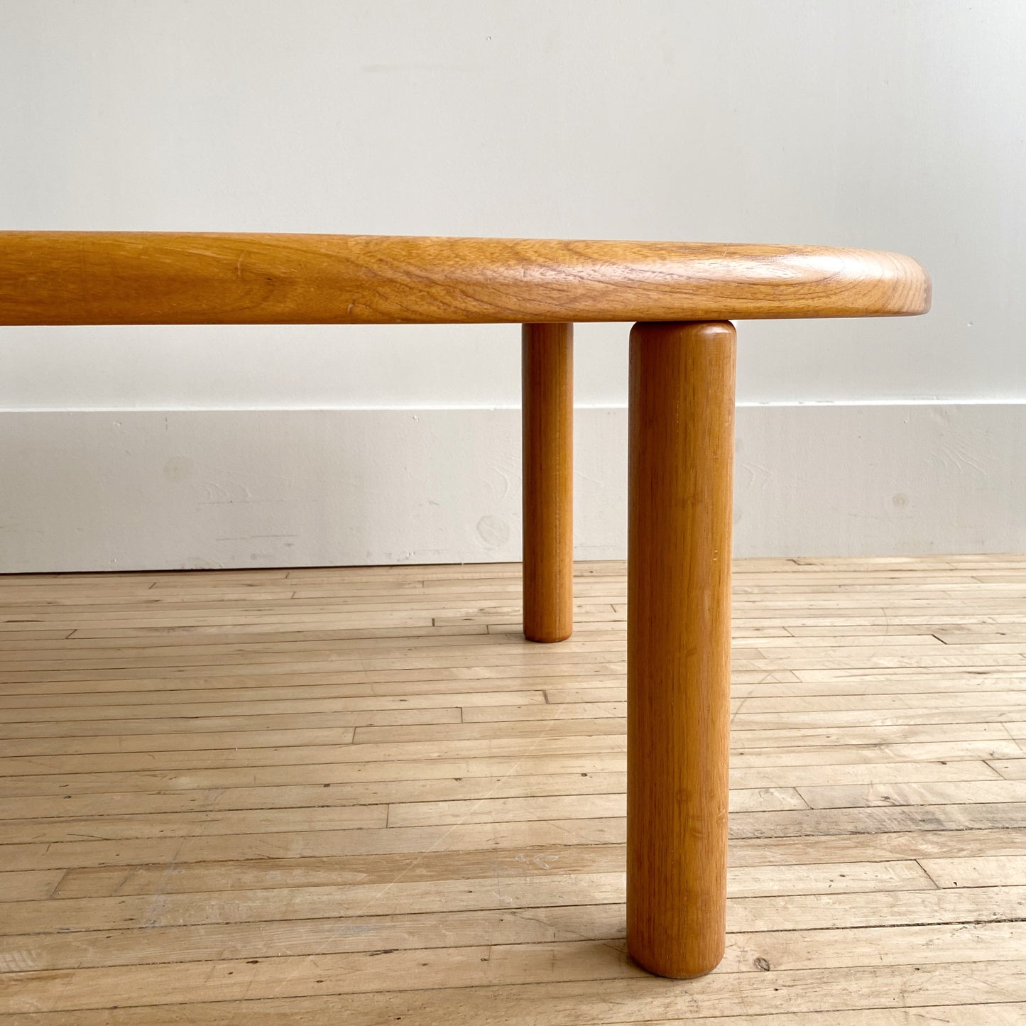 Vintage Oval Teak + Smoked Glass Coffee Table, by Haslev
