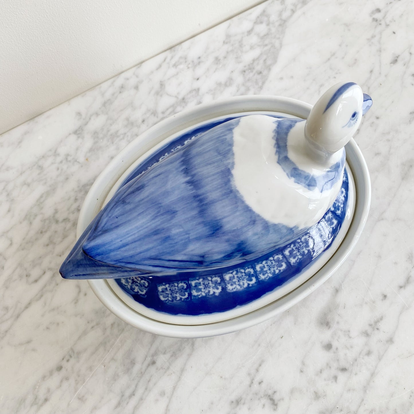 Vintage Hand-painted Porcelain Duck Tureen