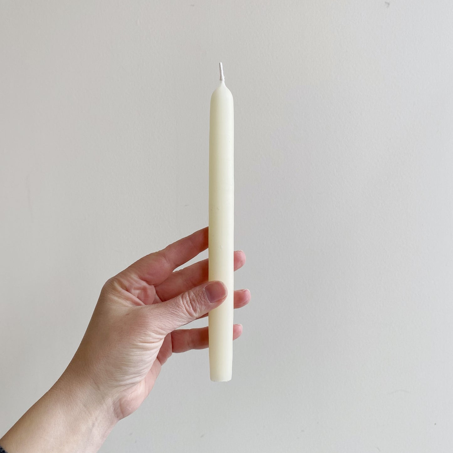 8" SINGLE Beeswax Taper Candle, White