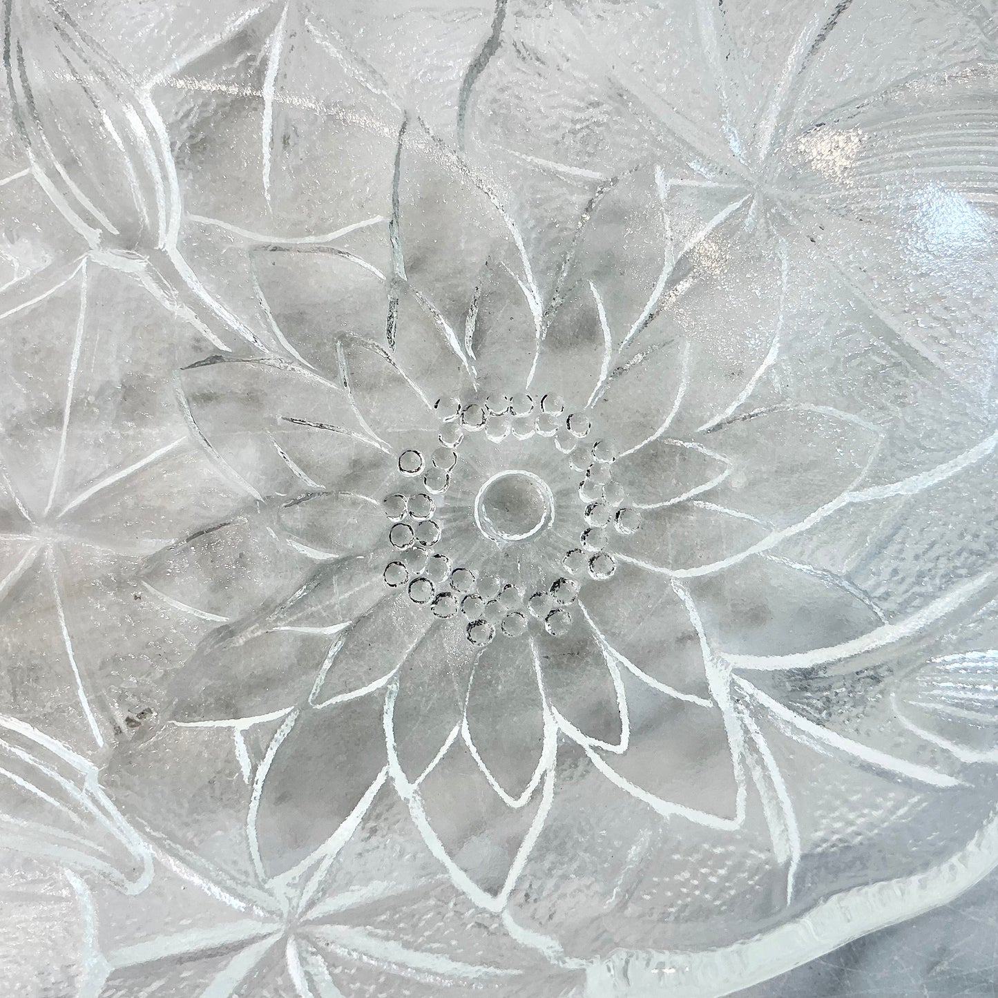 Vintage Indian Glass Lily Relish Dish